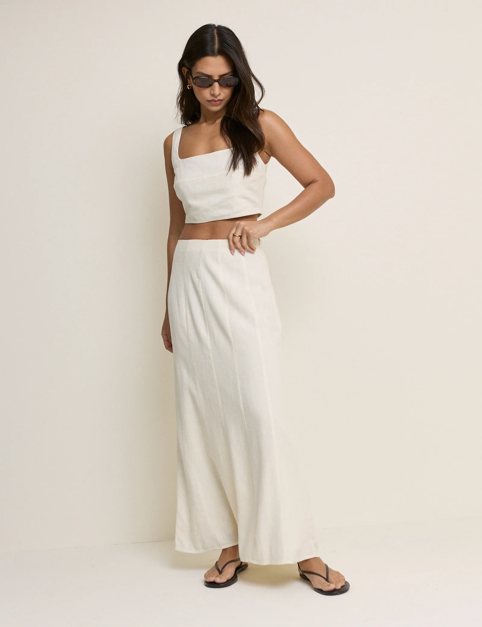 Stone Linen-Blend Adwoa Top - Image 6