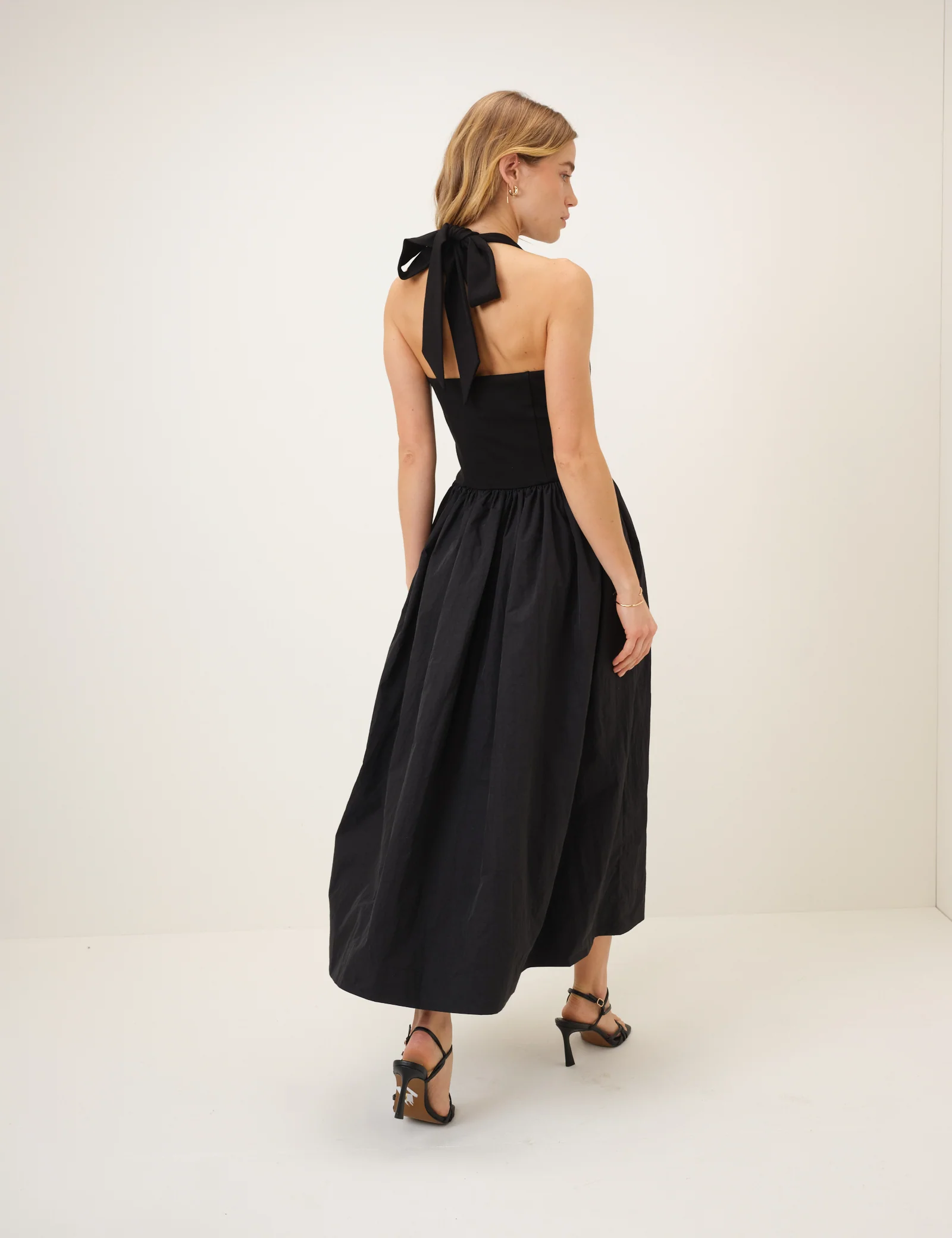 Black Halterneck Alba Midi Dress - Image 5