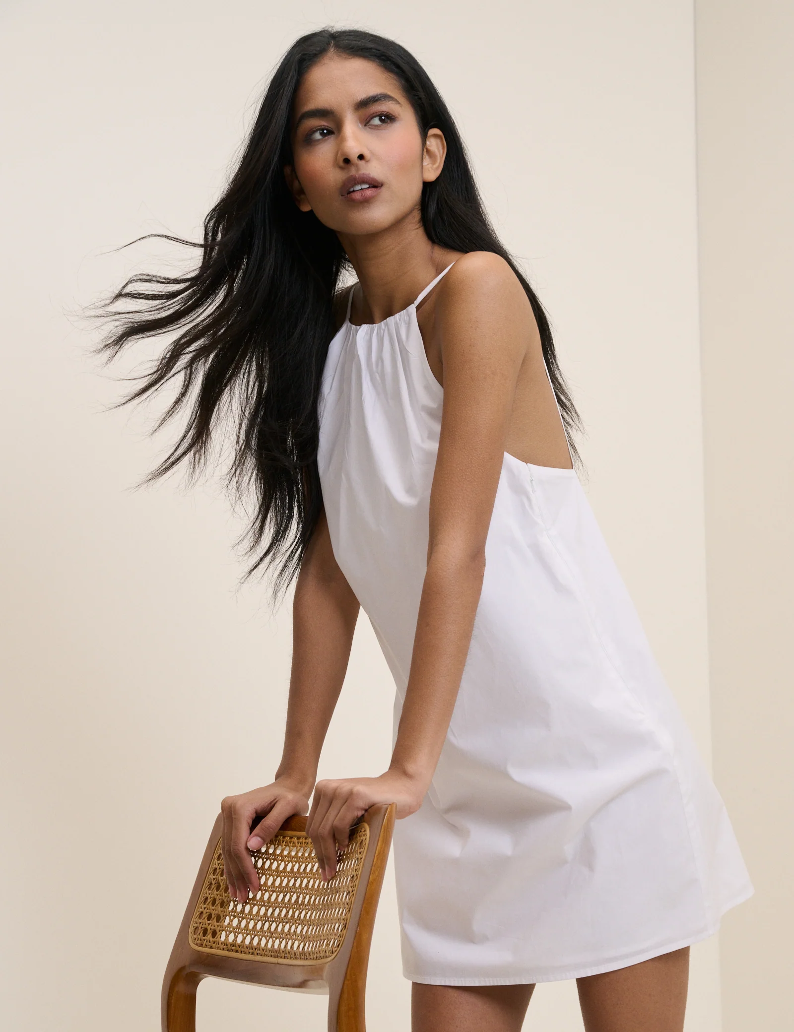 White Halterneck Alessia Mini Dress - Image 2