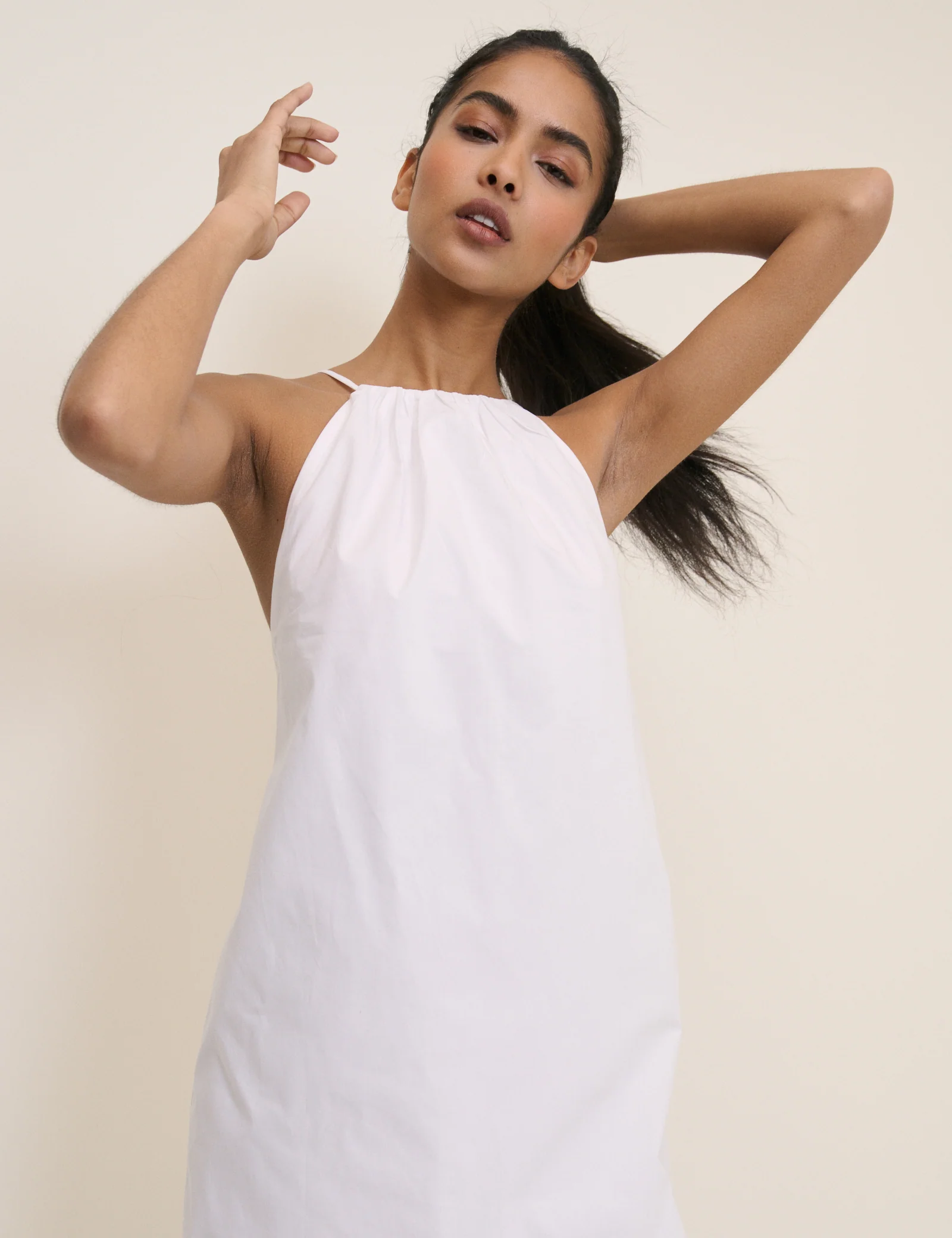 White Halterneck Alessia Mini Dress - Image 4