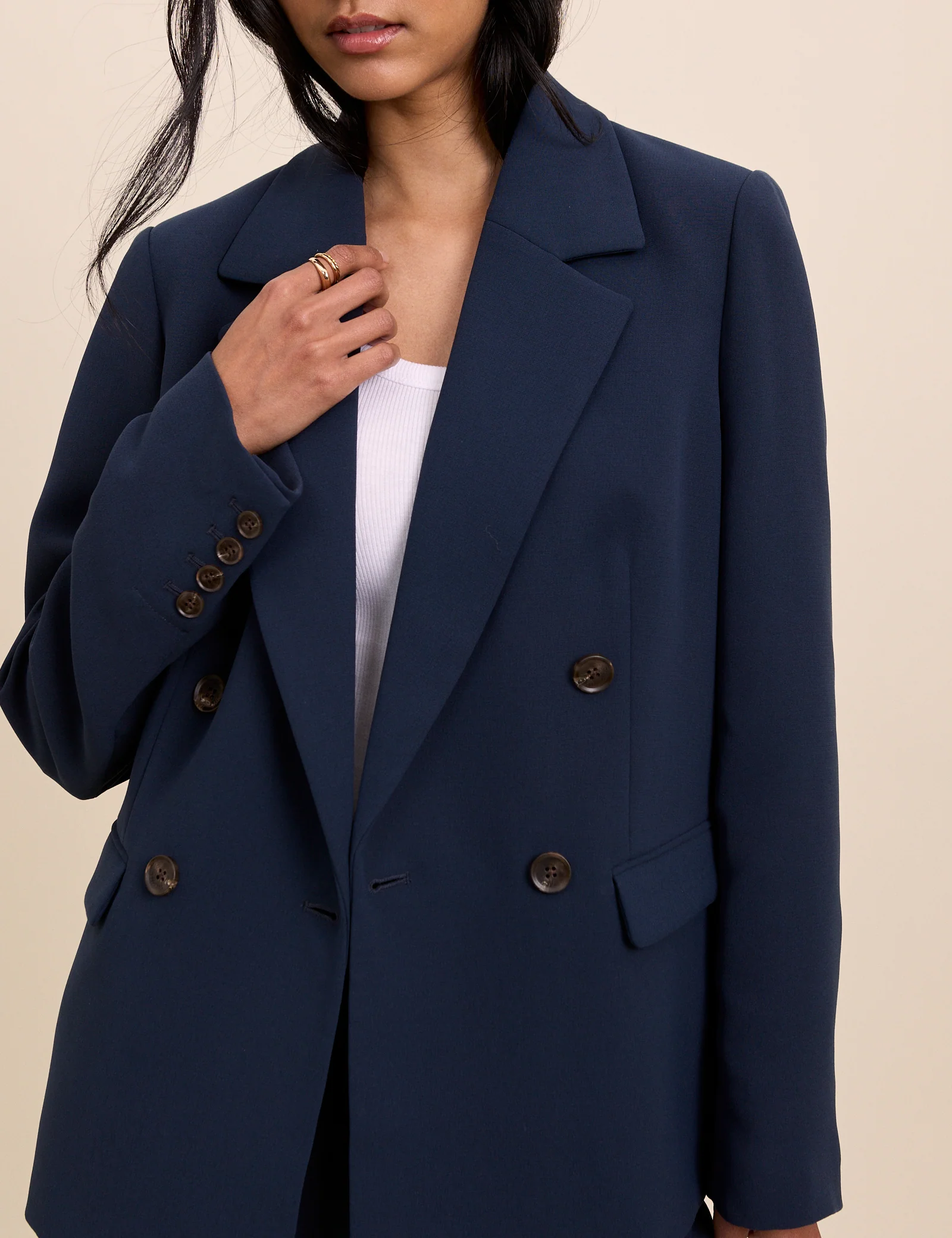 Navy Double Breasted Alicia Blazer - Image 2