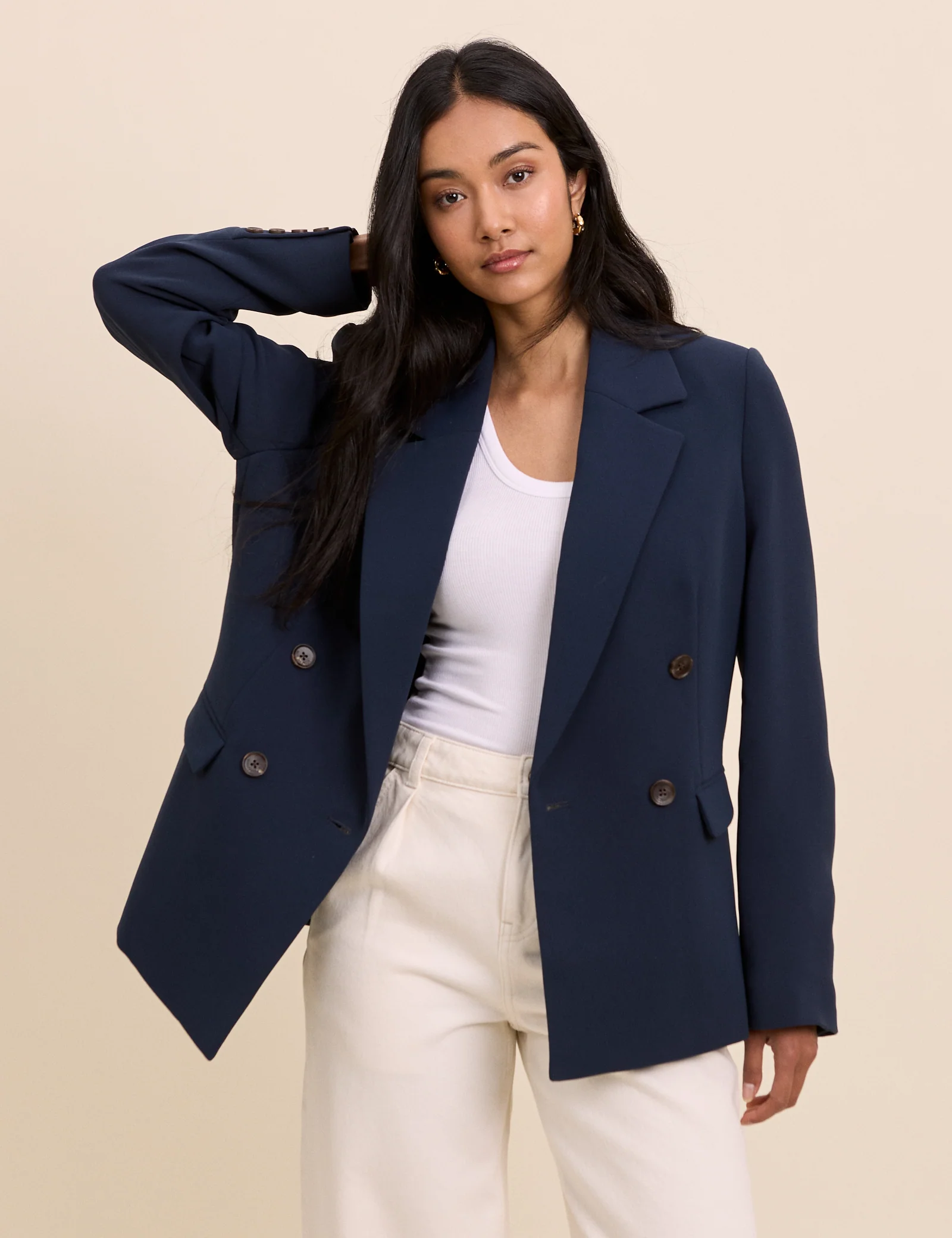Navy Double Breasted Alicia Blazer - Image 3