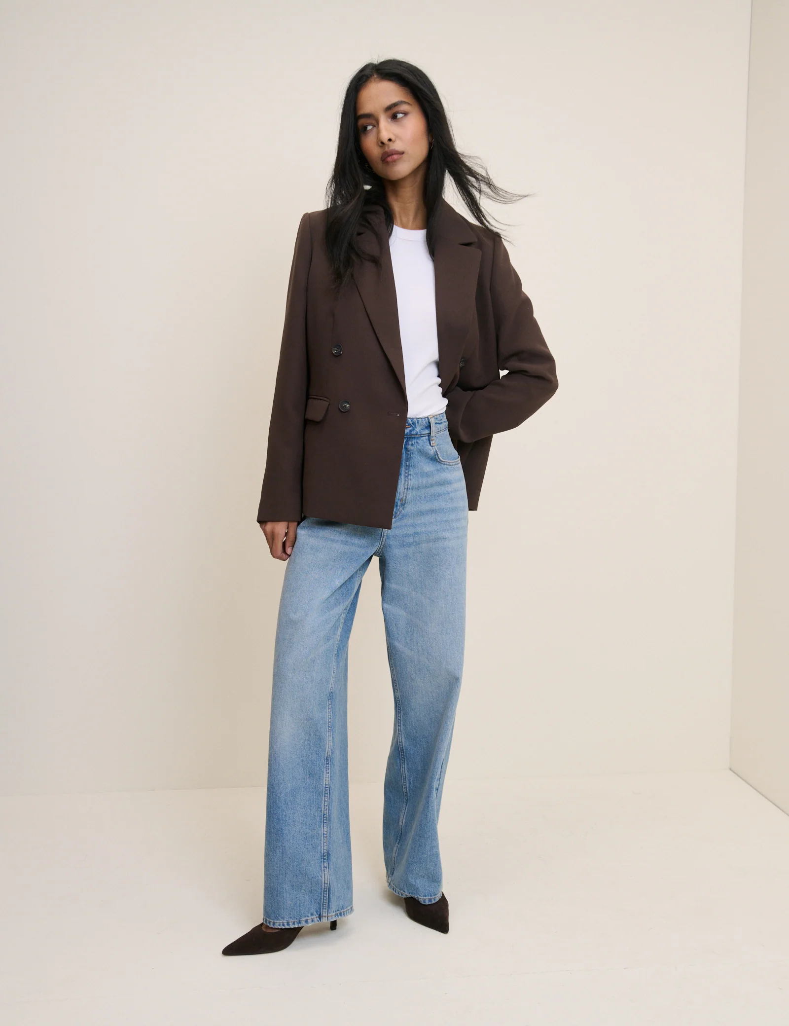 Brown Double Breasted Alicia Blazer