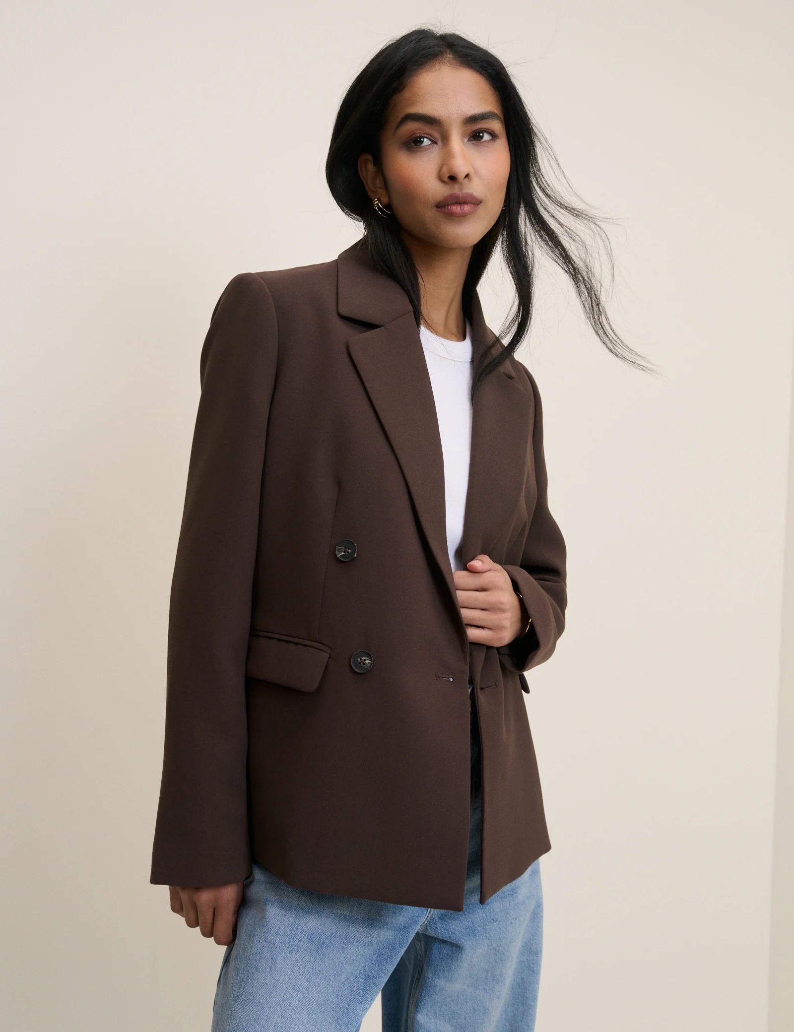 Brown Double Breasted Alicia Blazer - Image 2