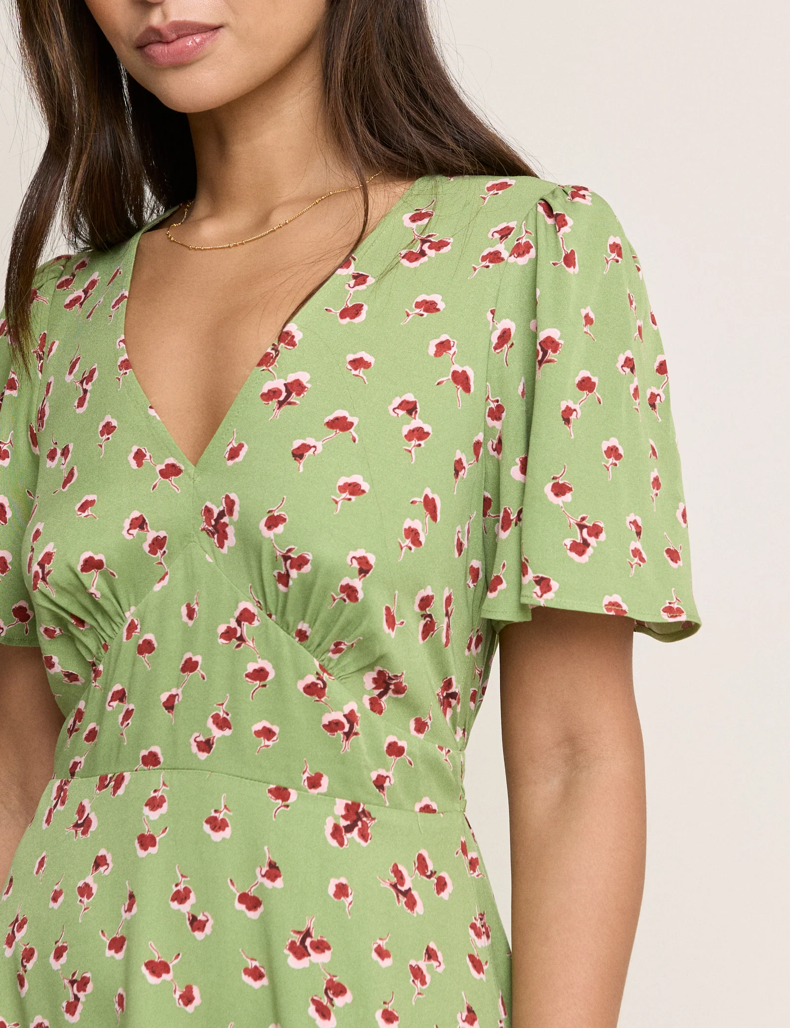 Green Floral Atlas Midi Dress - Image 3
