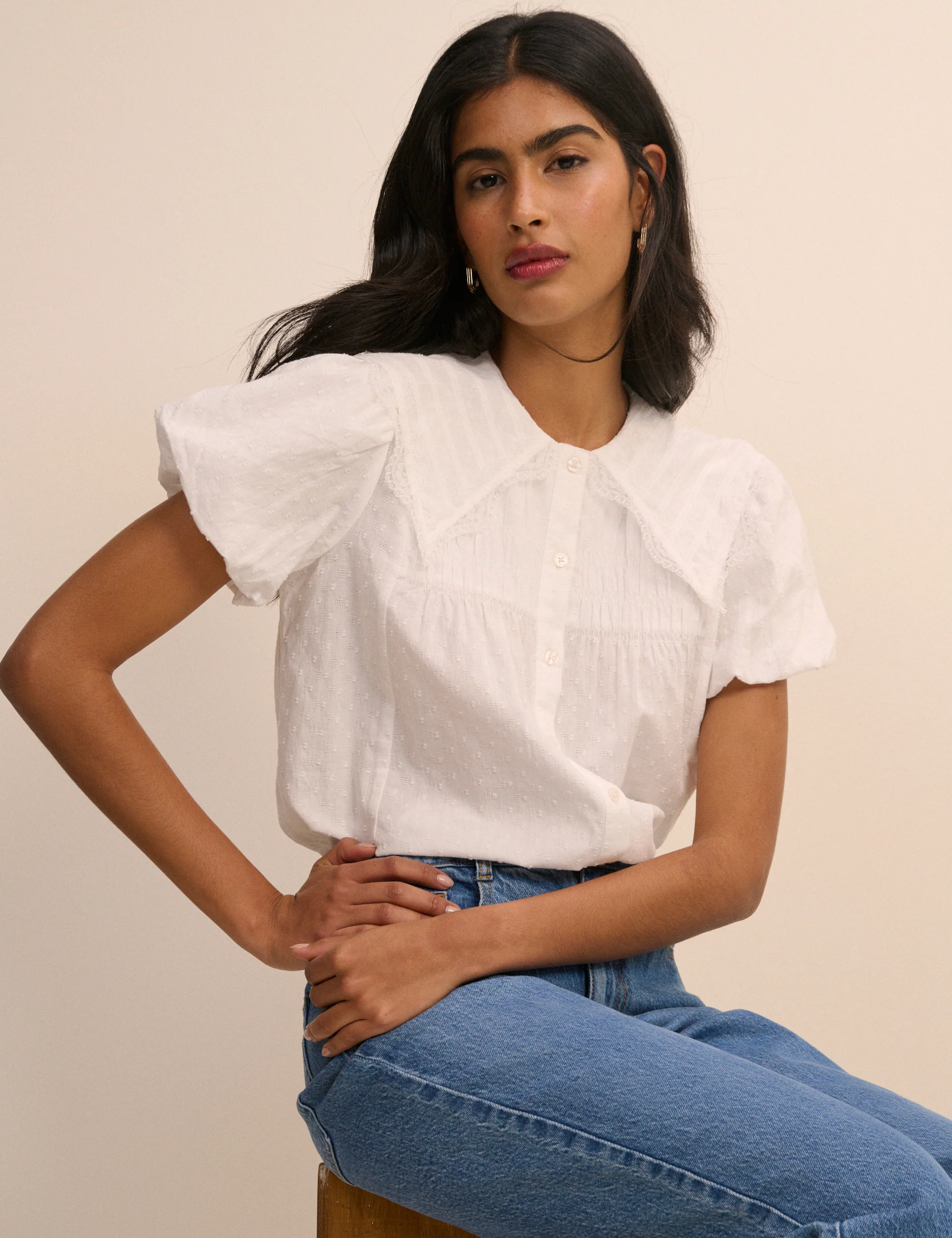 White Puff Sleeve Augusta Blouse - Image 4