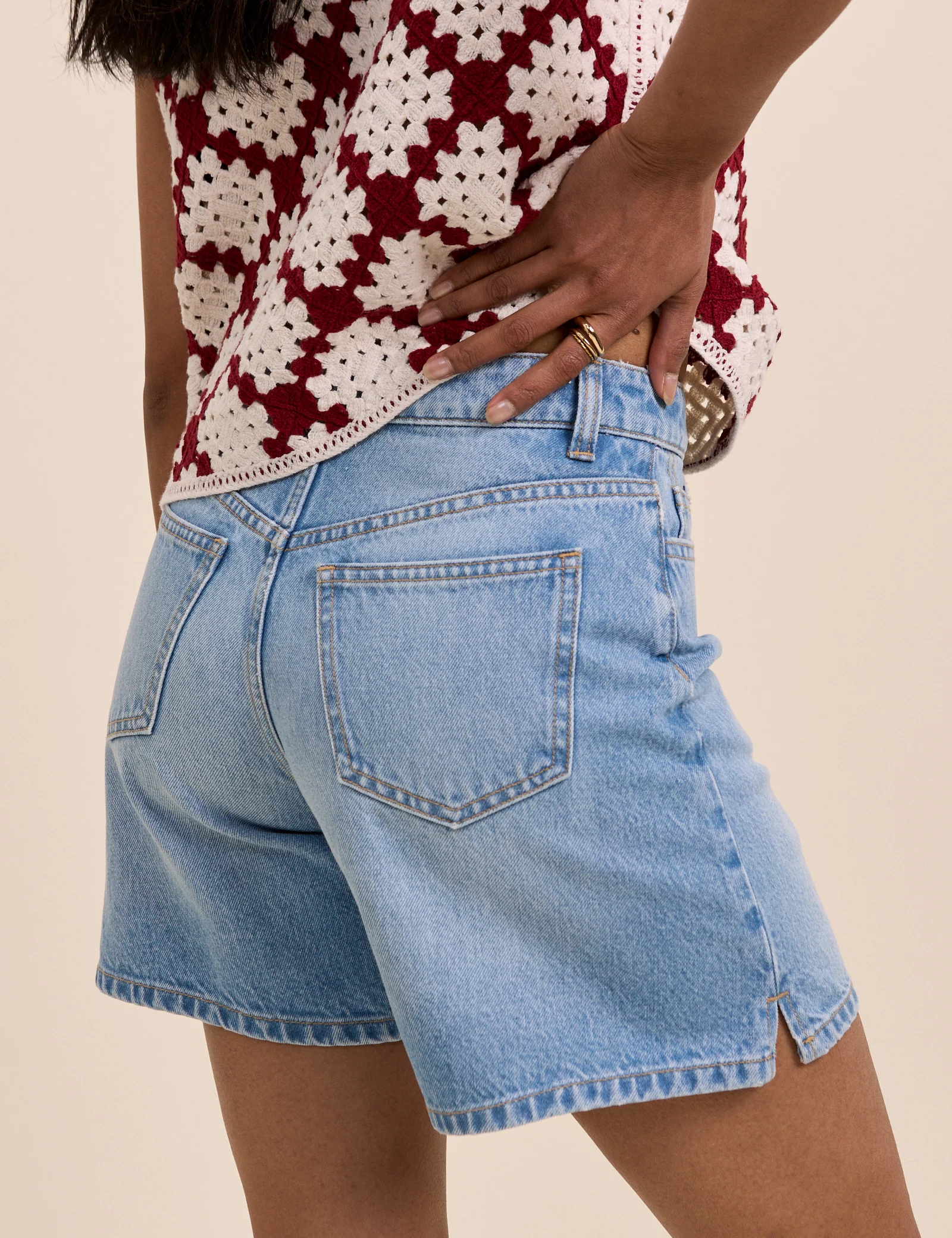Light Blue Bermuda Denim Shorts - Image 5
