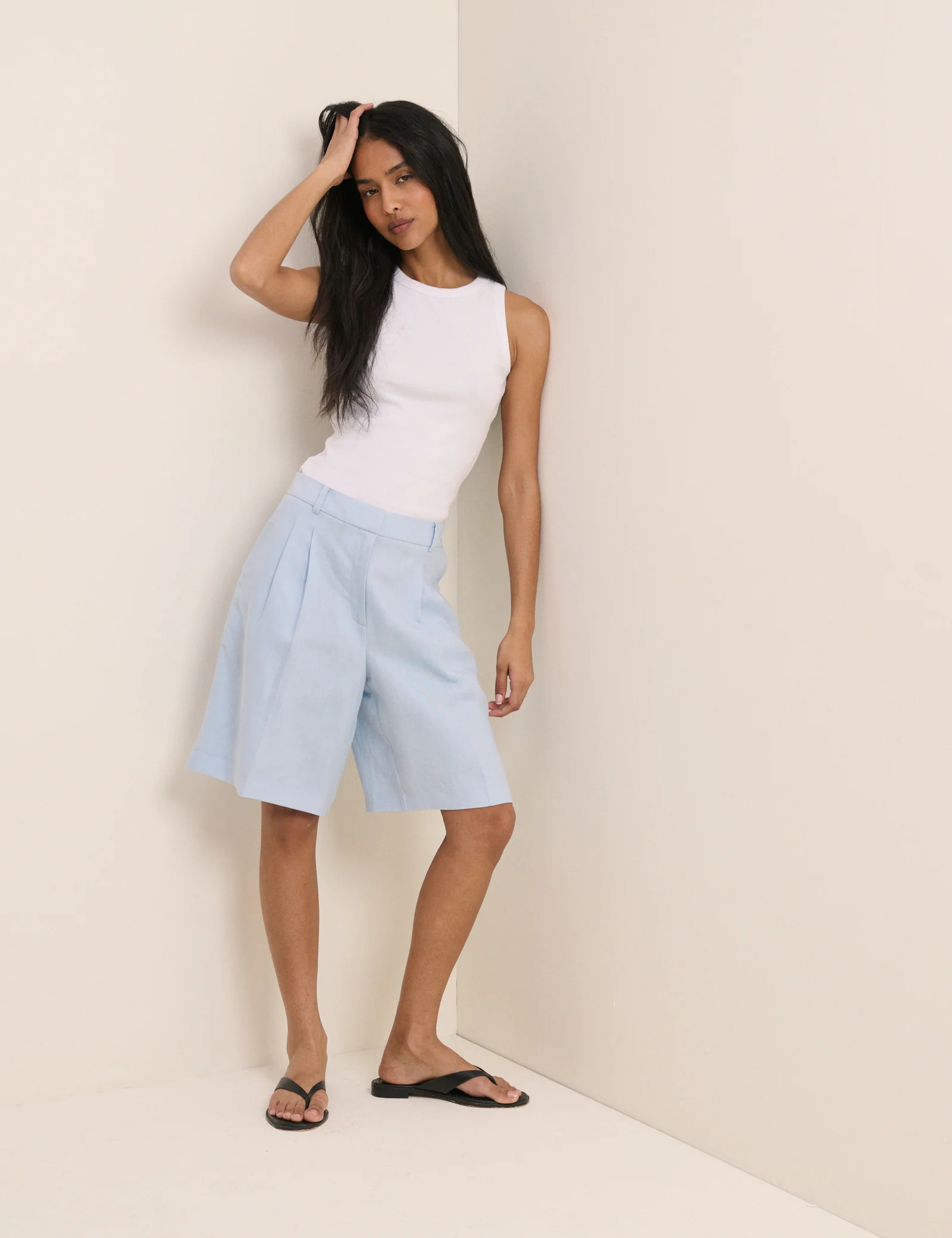 Baby Blue Bermuda Tailored Shorts - Image 3