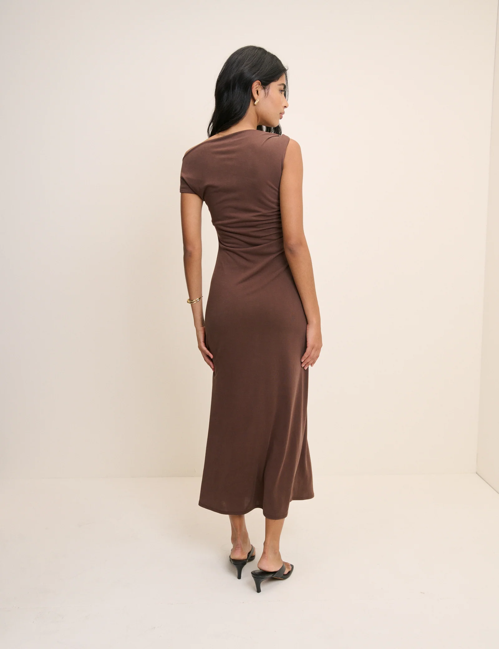 Brown Bethany Jersey Midi Dress - Image 5
