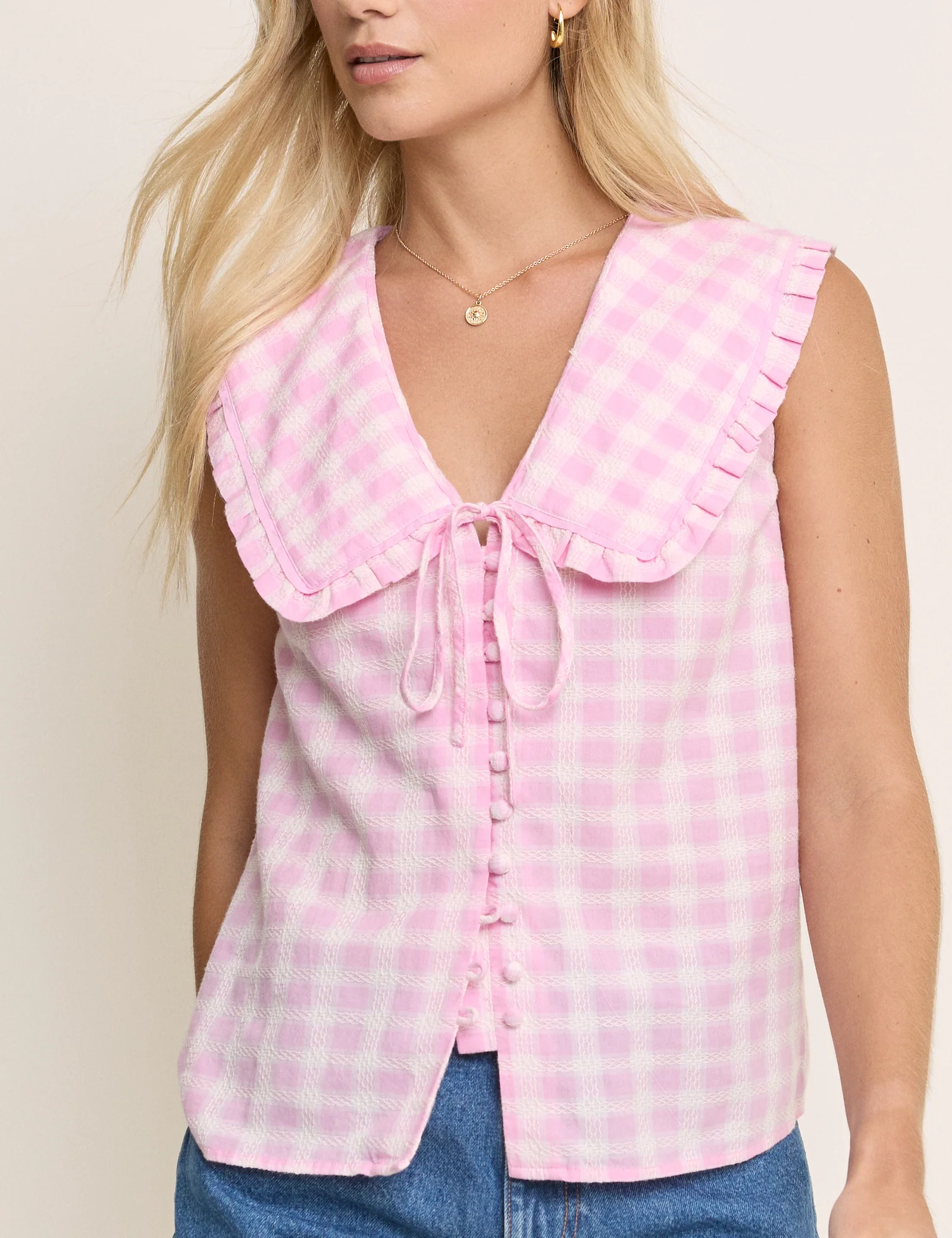 Blair Ruffle Collar Button Through - Image 2