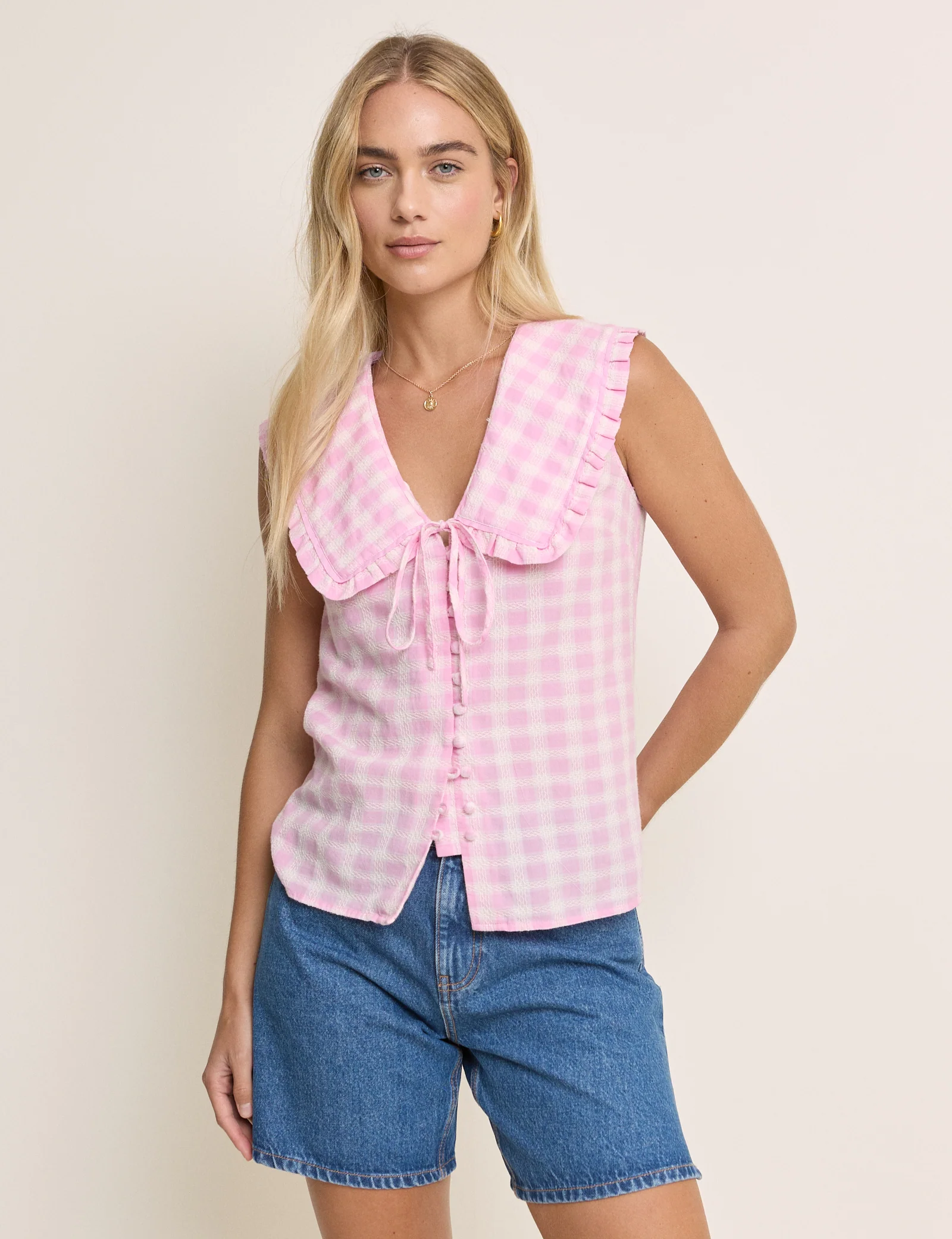 Blair Ruffle Collar Button Through - Image 3