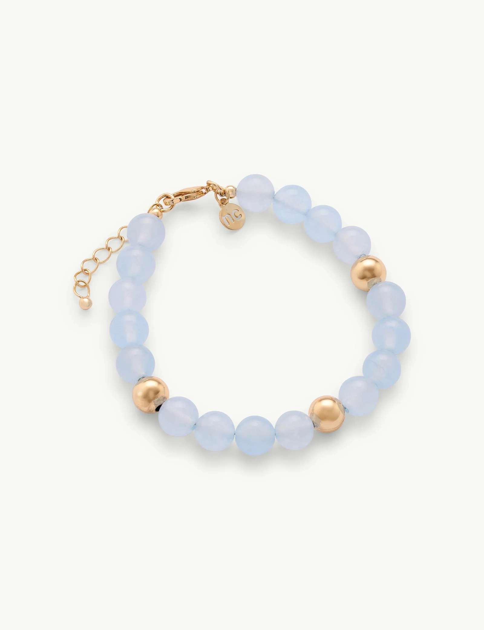 Blue Beaded Gold Plated Bracelet - Image 3