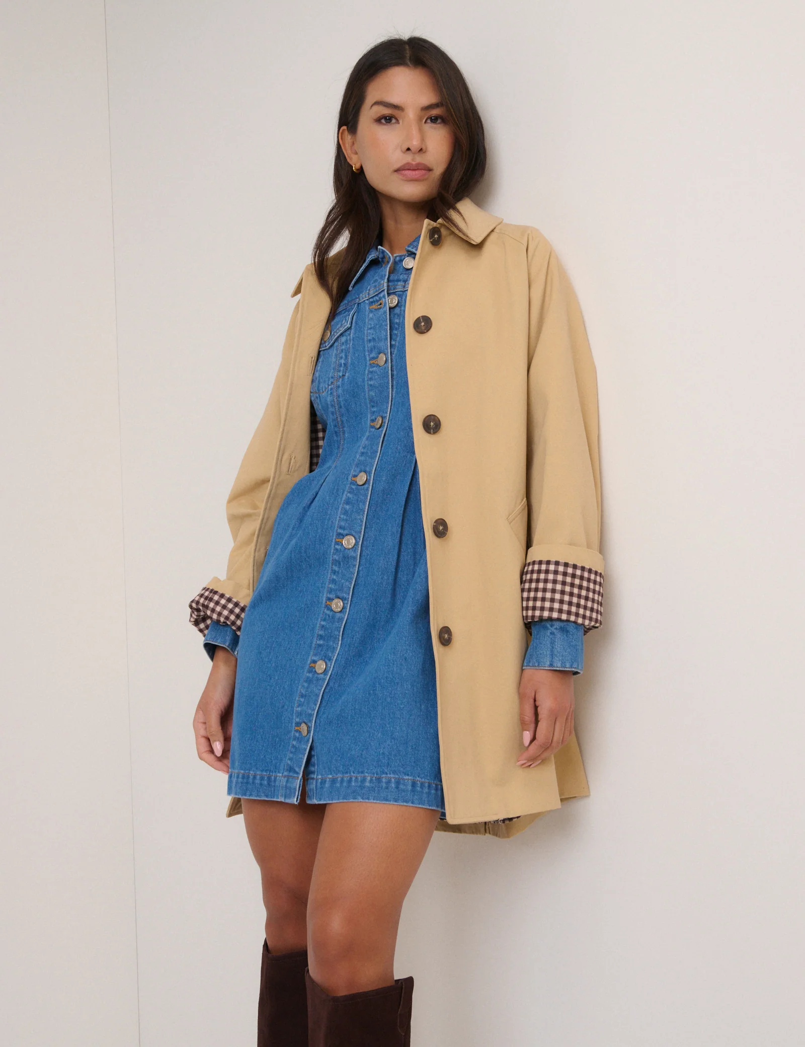 Blue Denim Long Sleeve Ferrea Mini Dress - Image 2