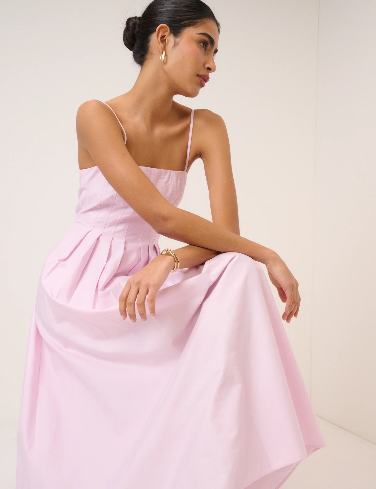 Pink Strappy Pleated Bonita Maxi Dress - Image 2