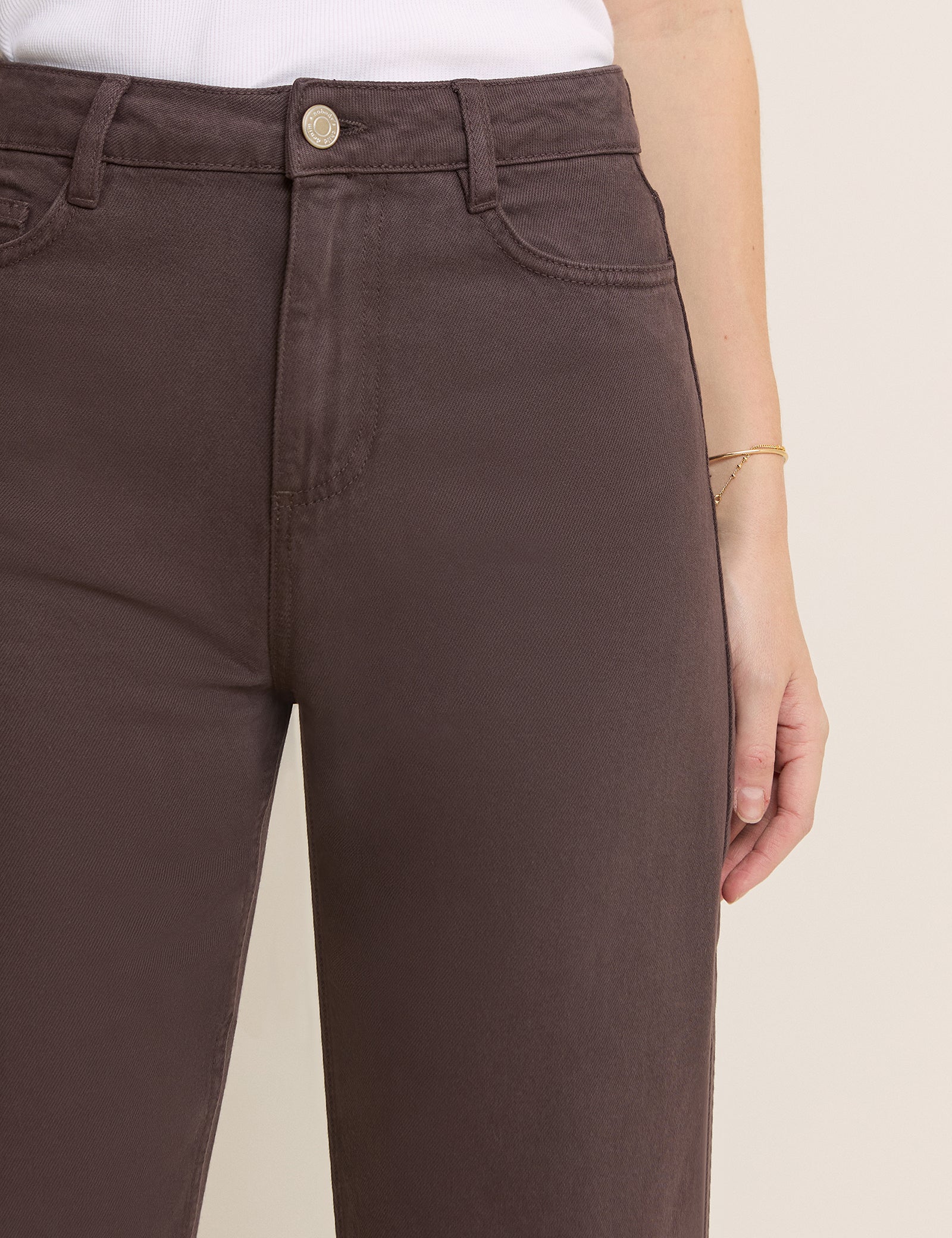 Brown High Rise Putney Barrel Leg Jeans - Image 3