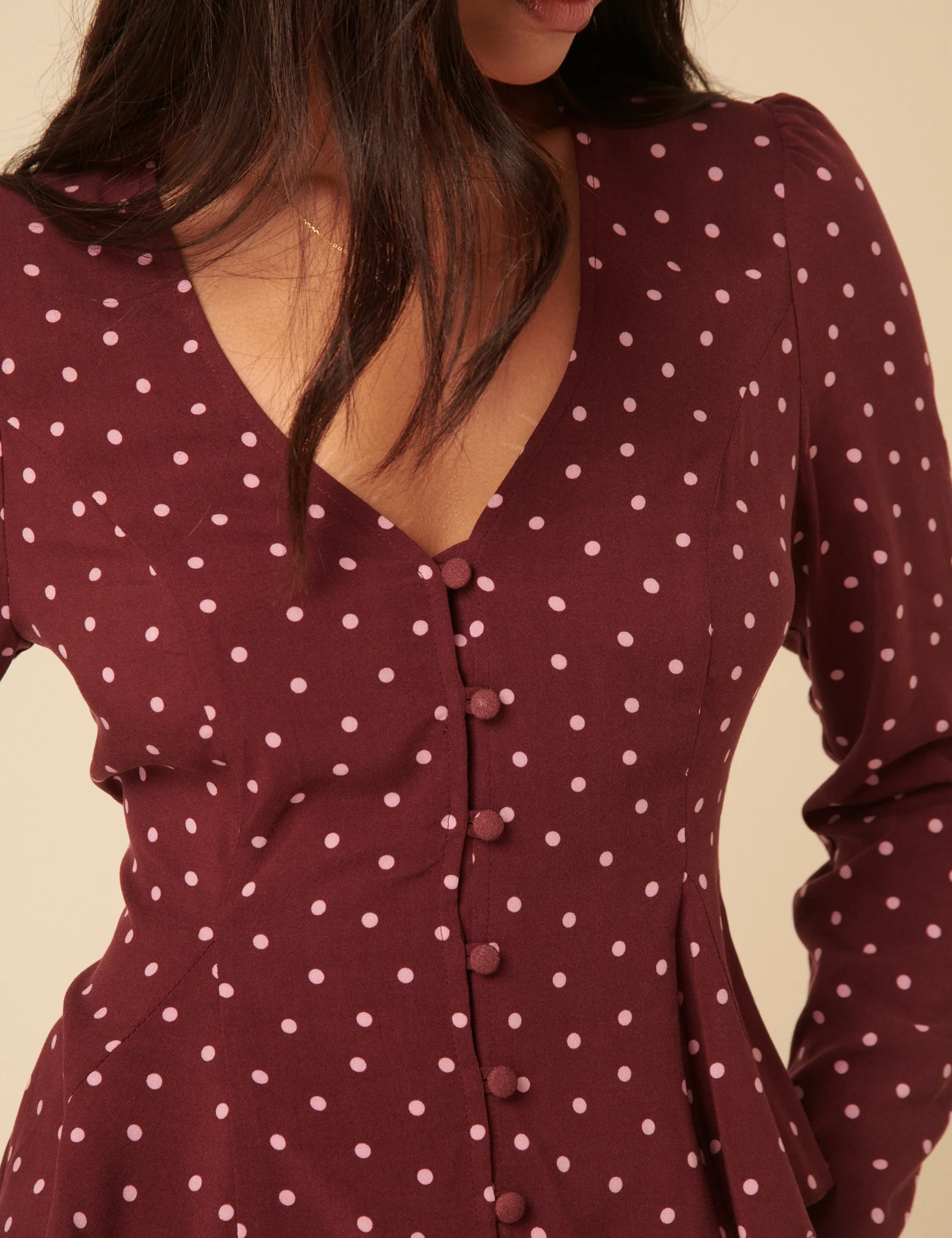 Burgundy Polka Dot Top - Image 4