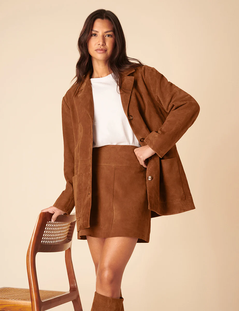 Brown Suede Mini Skirt - Image 5