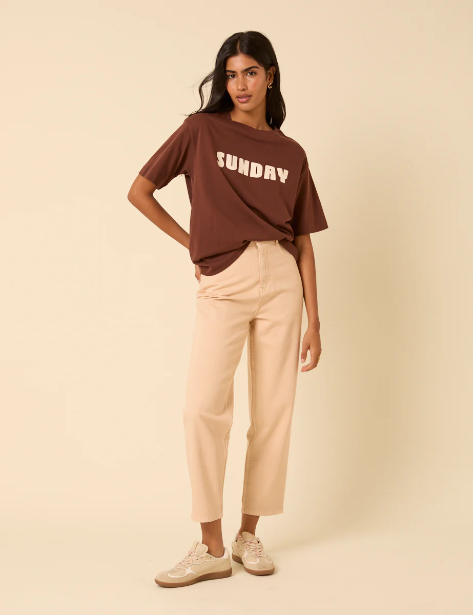 Brown Sunday Graphic T-Shirt - Image 2