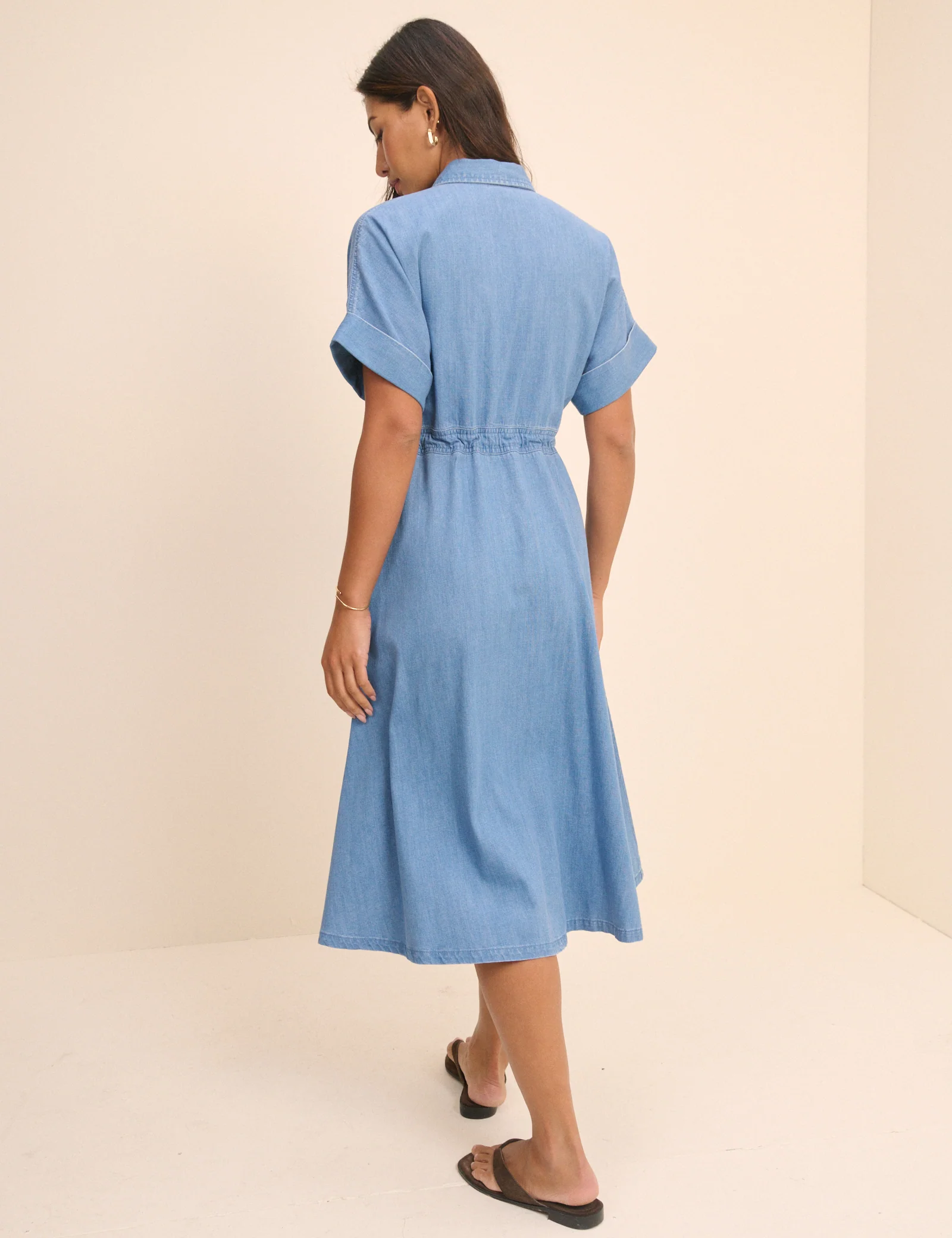 Mid Wash Denim Shirt Dress - Image 5