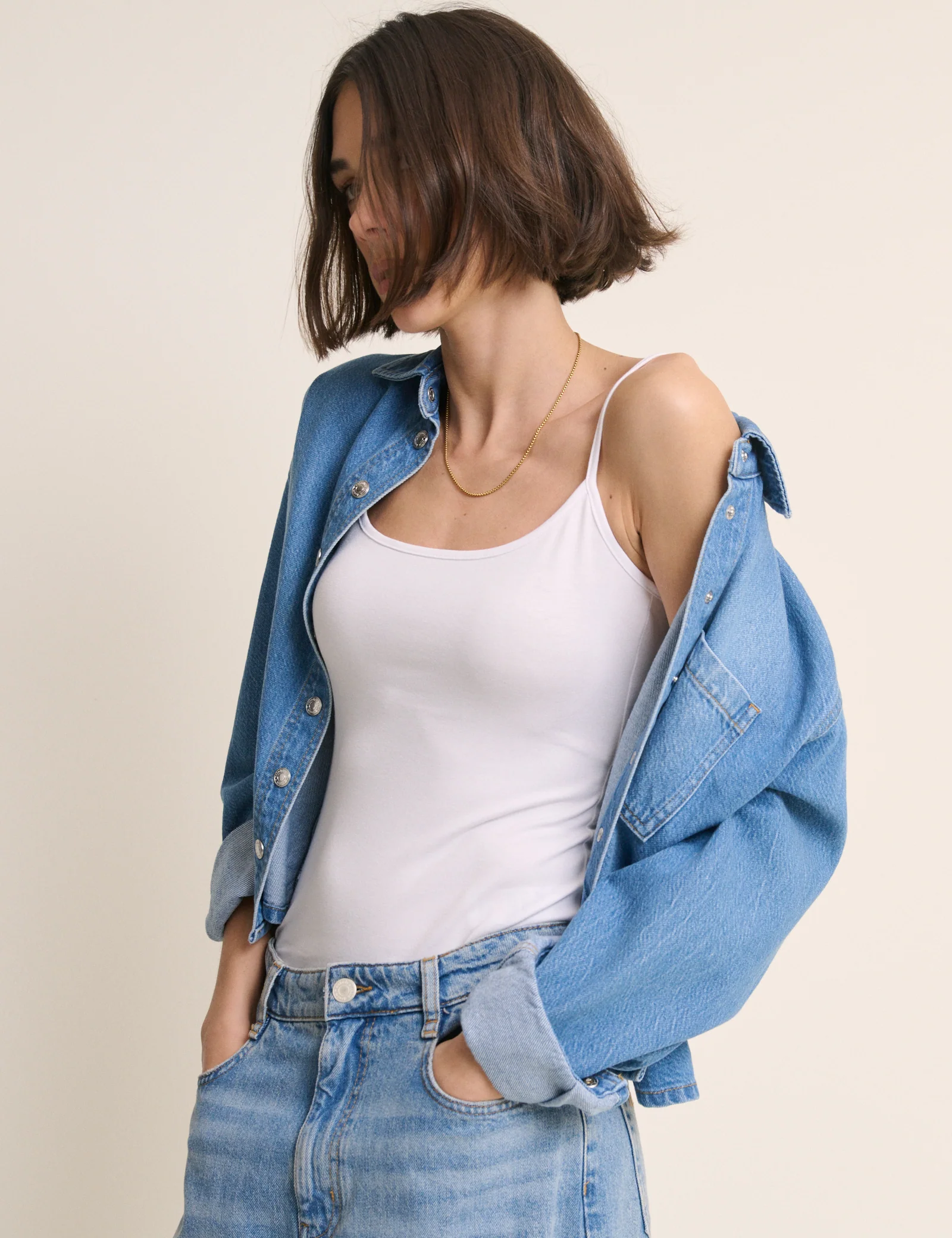White Scoop Neck Cami Vest - Image 2
