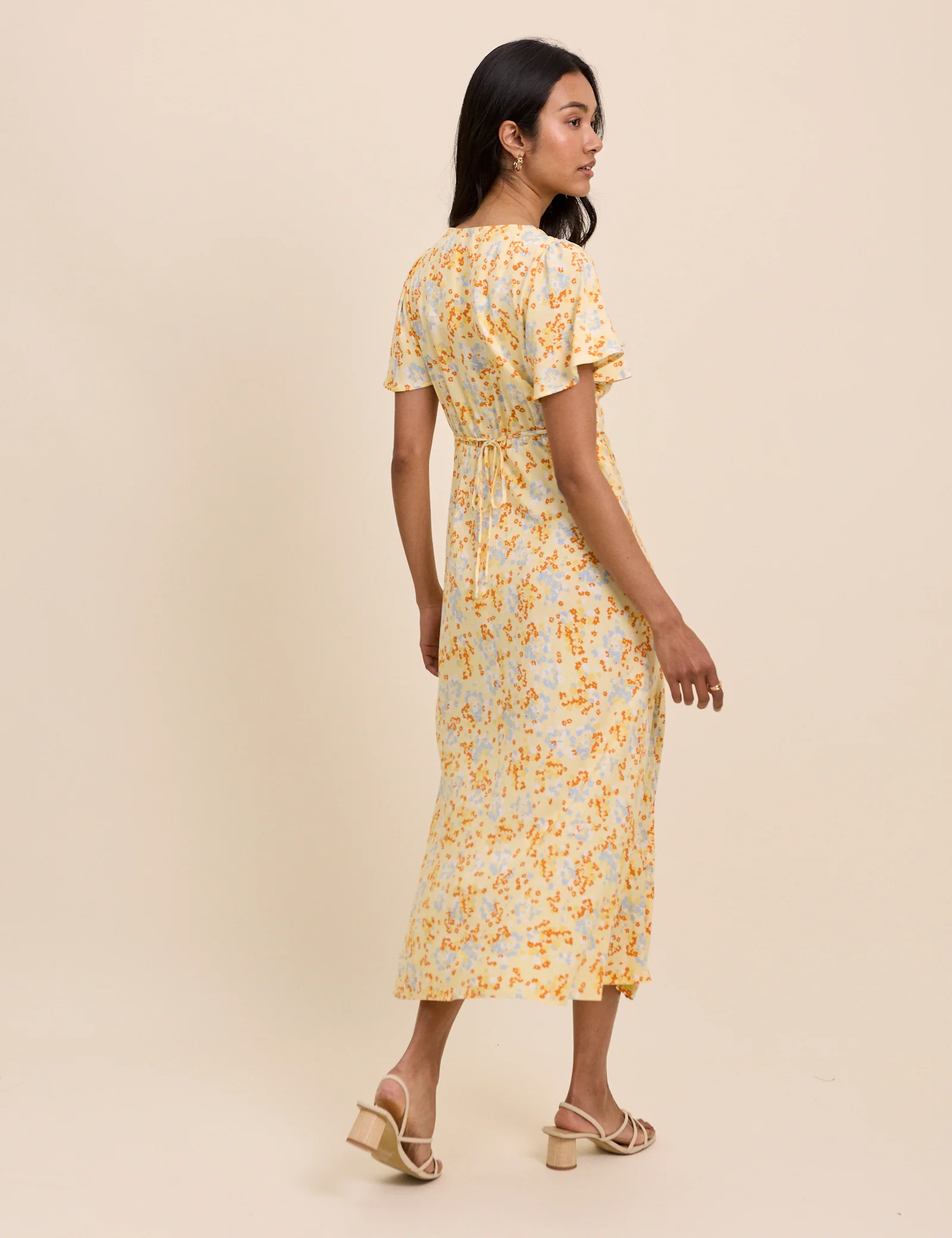 Butter Yellow Cowl Neck Cheryl Midi Dress - Image 5
