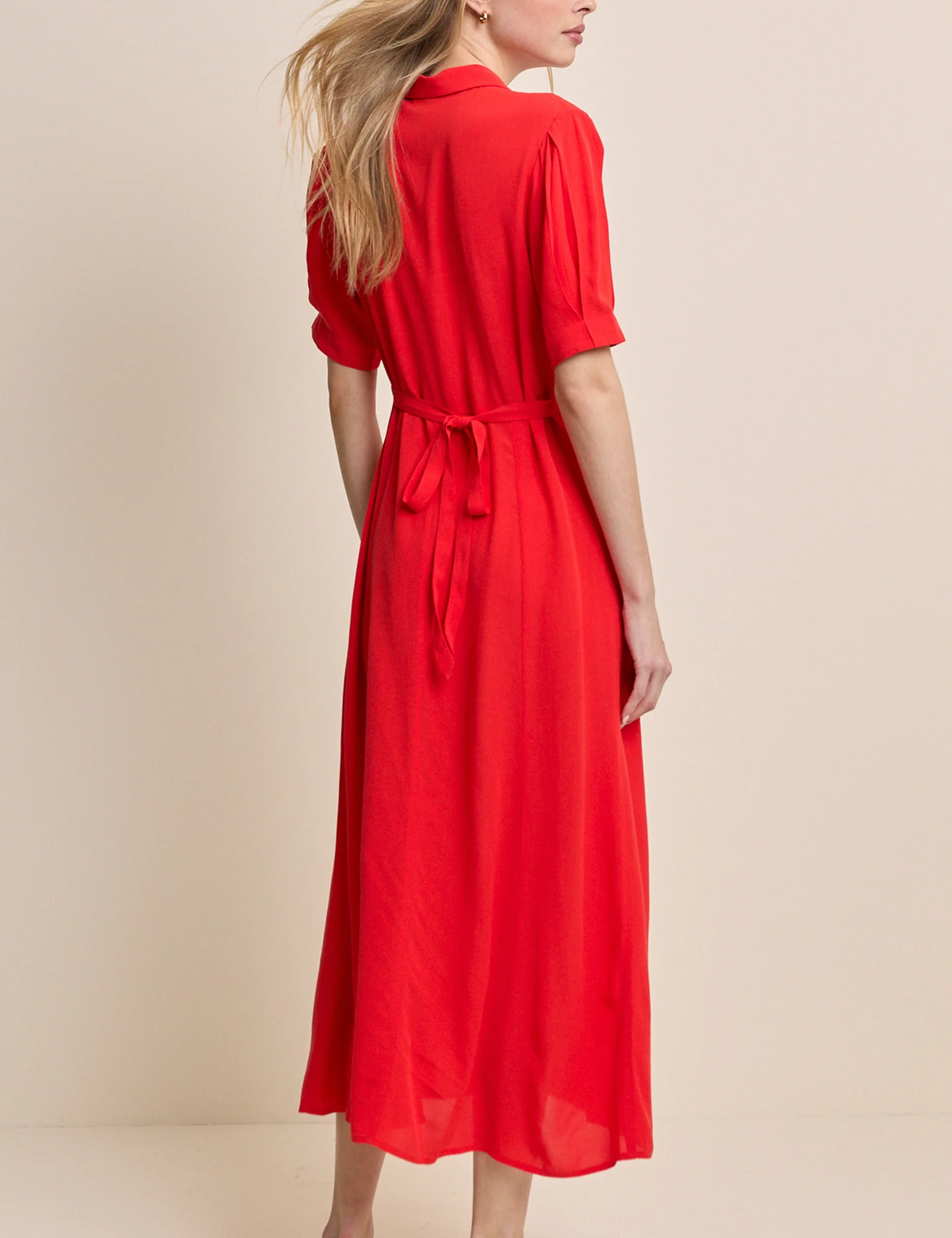 Red Collared Chrissy Midi Dress - Image 5