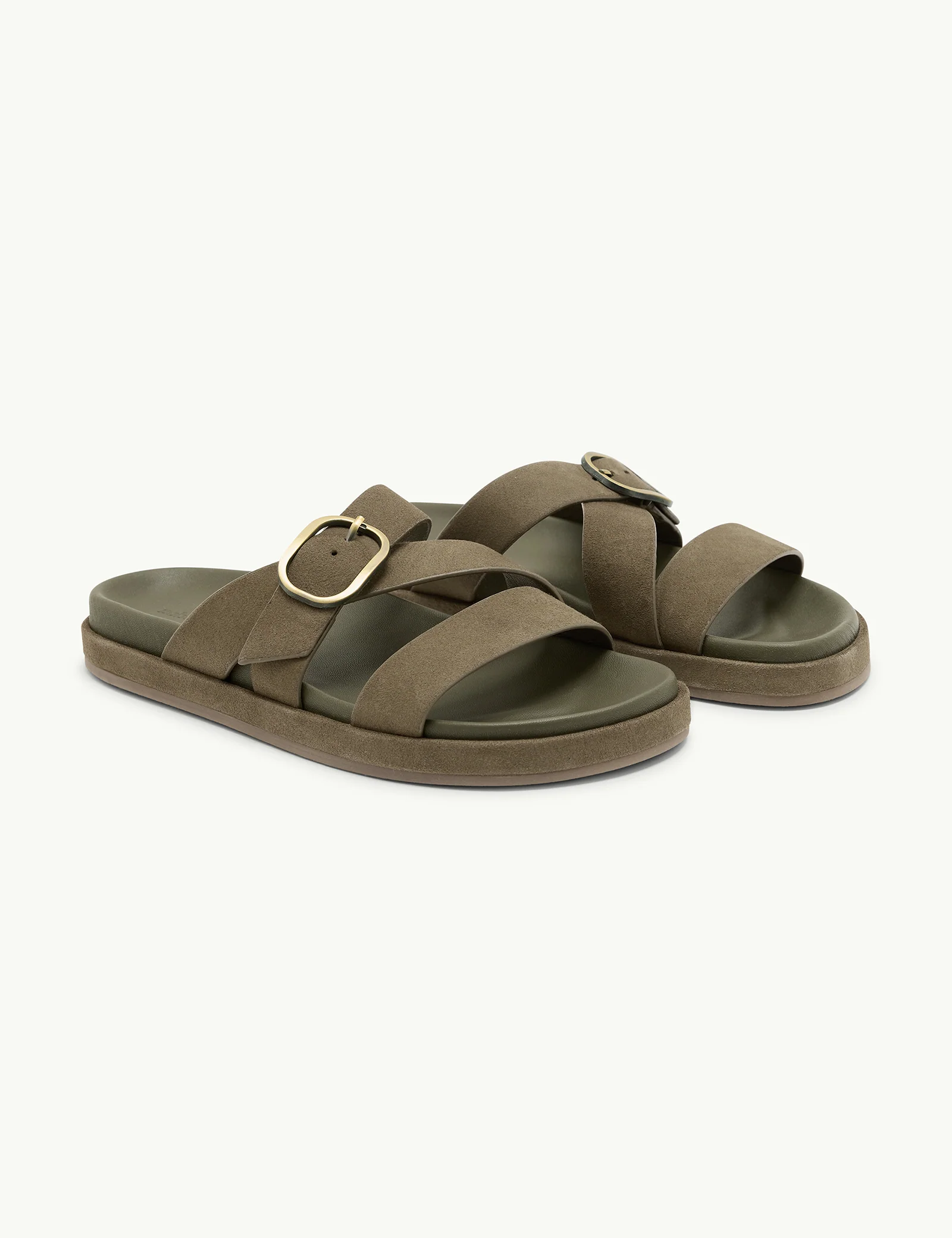 Khaki Suede Sandals - Image 4