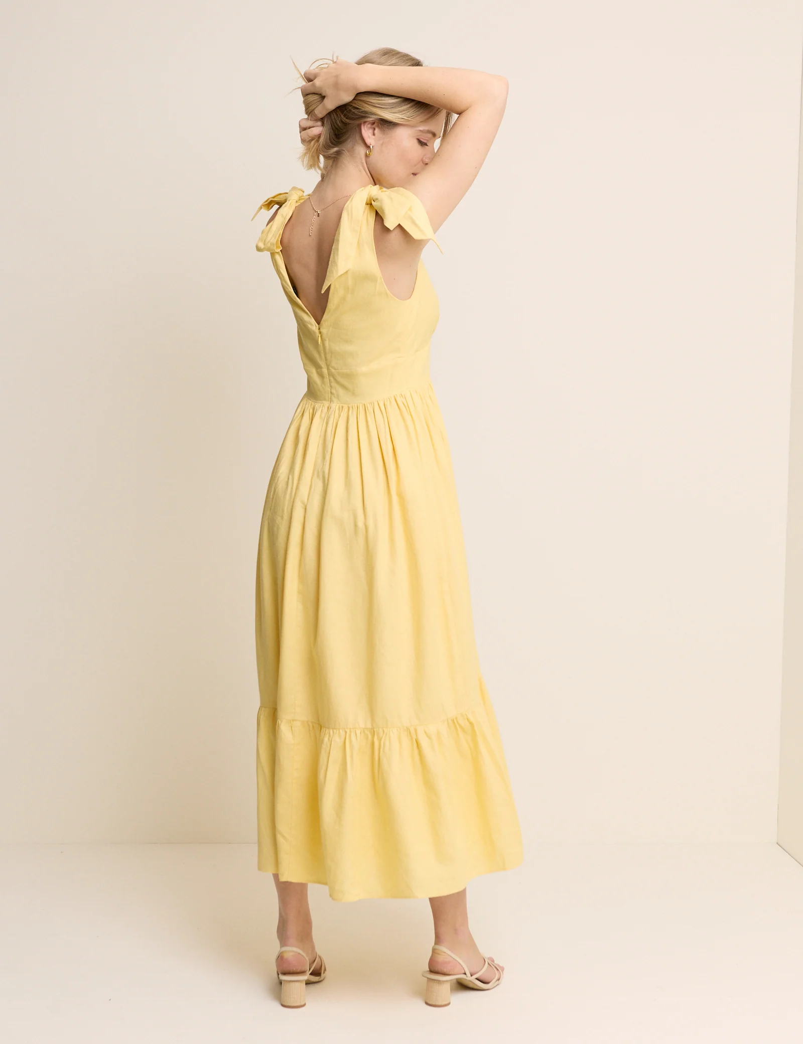 Yellow Tiered Coen Midi Dress - Image 5