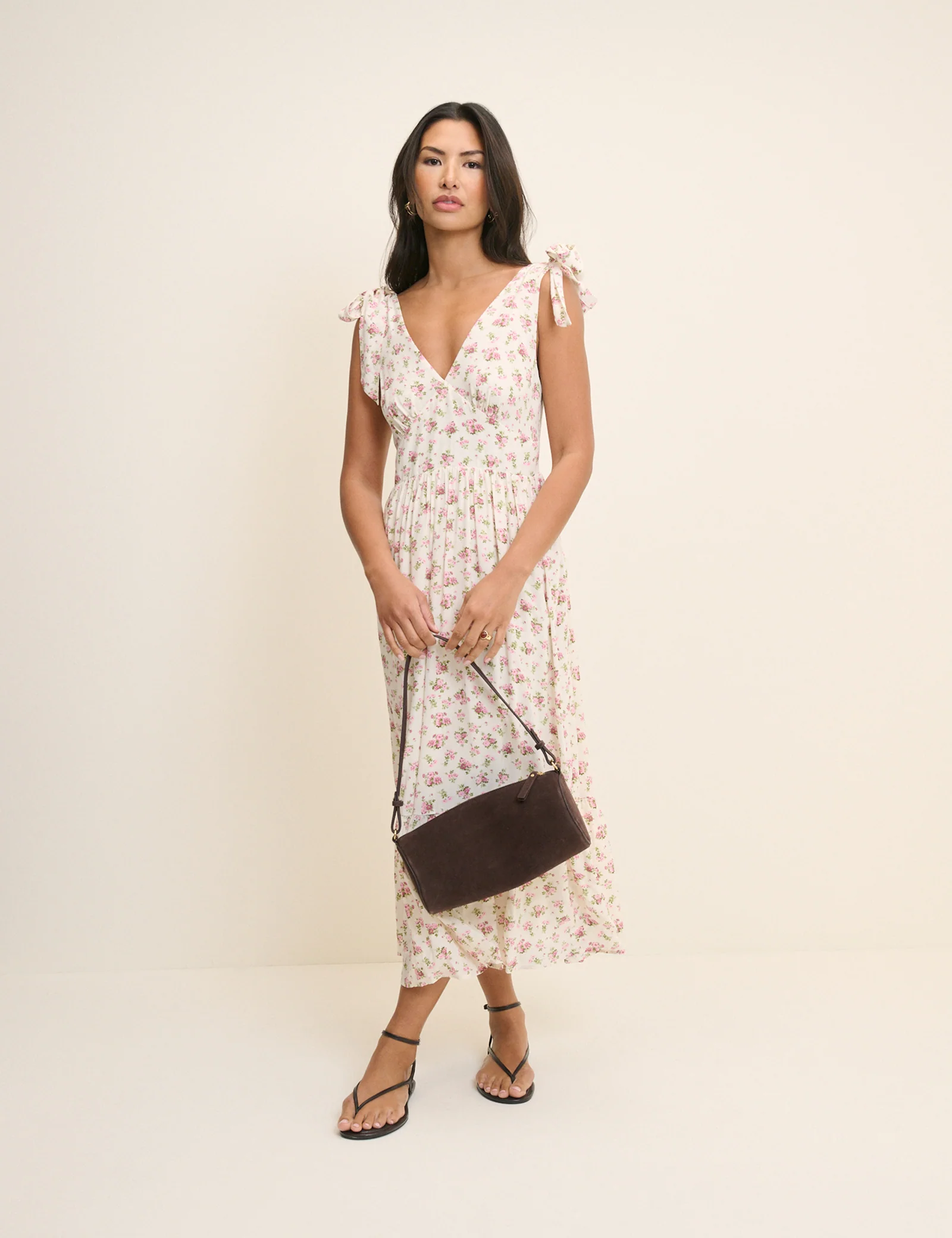 White Floral Coen Midi Dress - Image 3