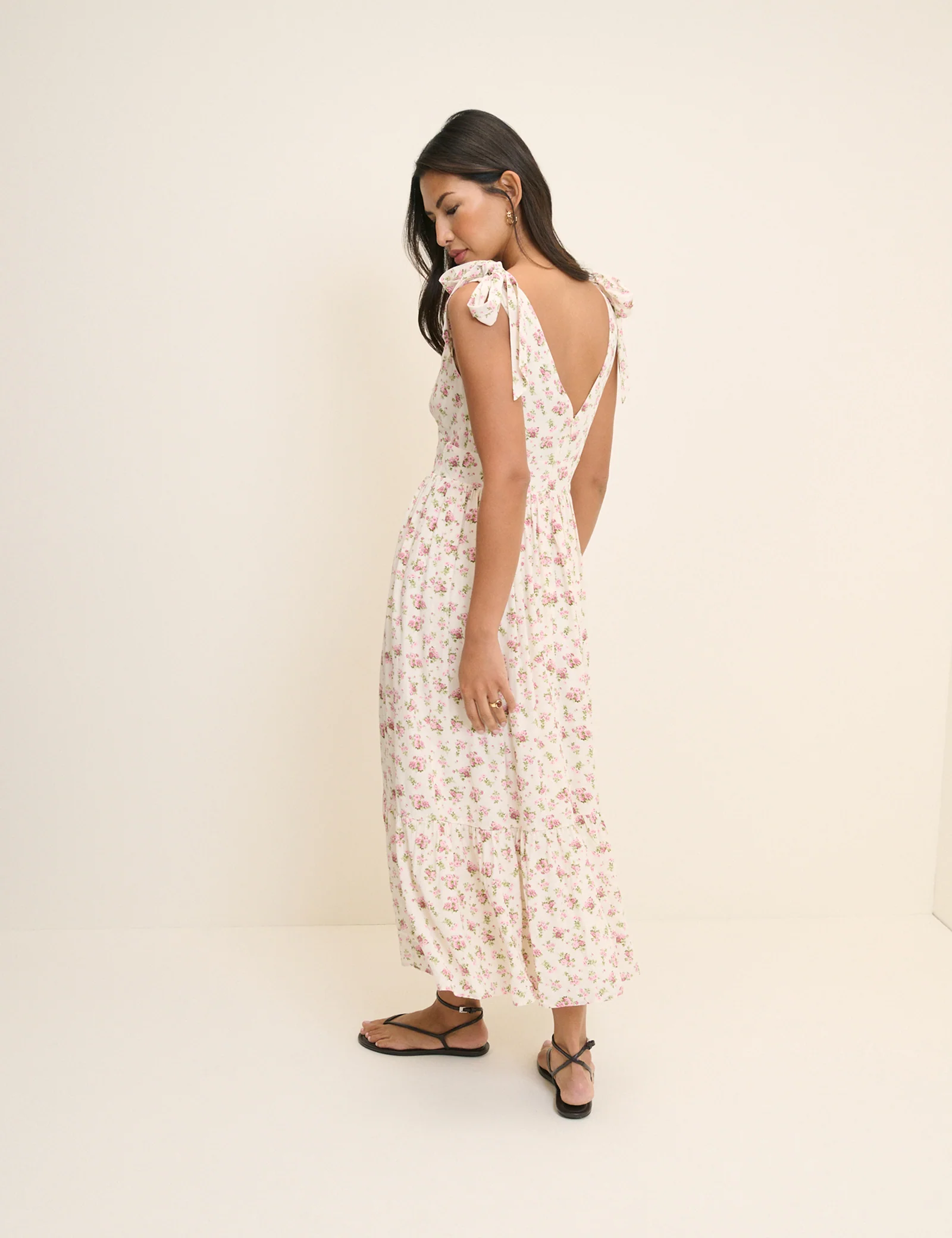 White Floral Coen Midi Dress - Image 5