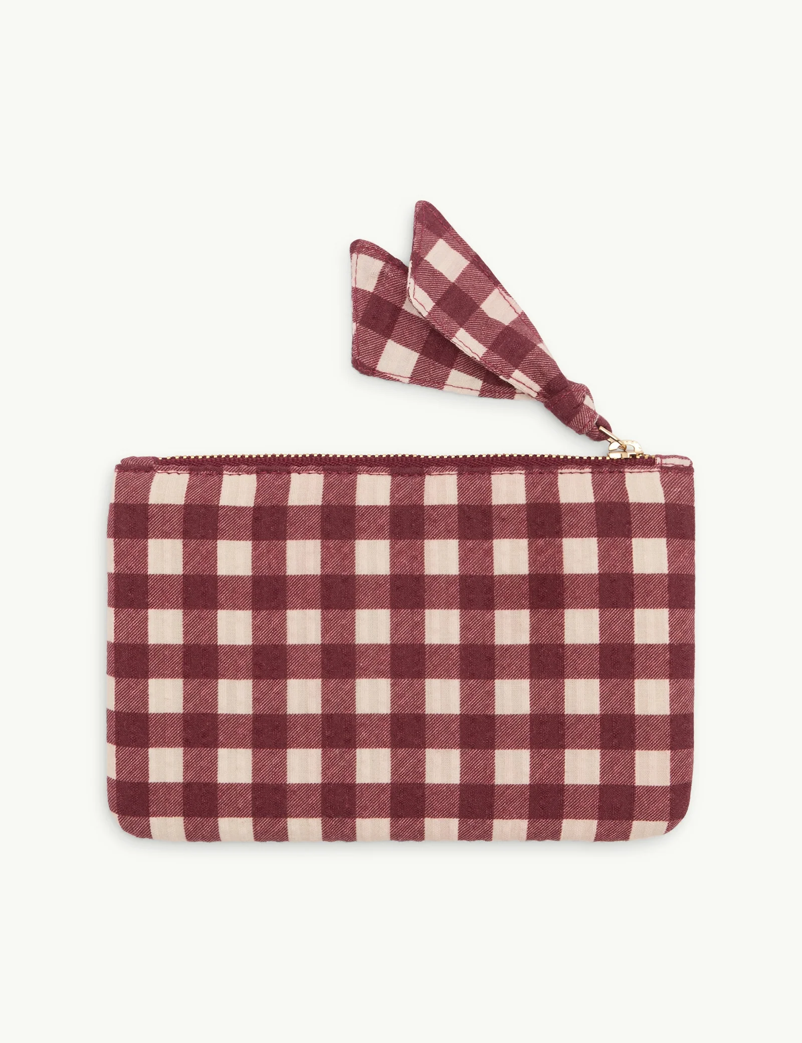 Burgundy Gingham Coin Purse - Image 3