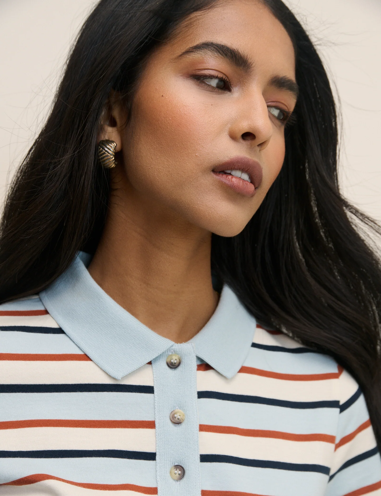 Blue Striped Jersey Polo Collins Mini Dress - Image 4
