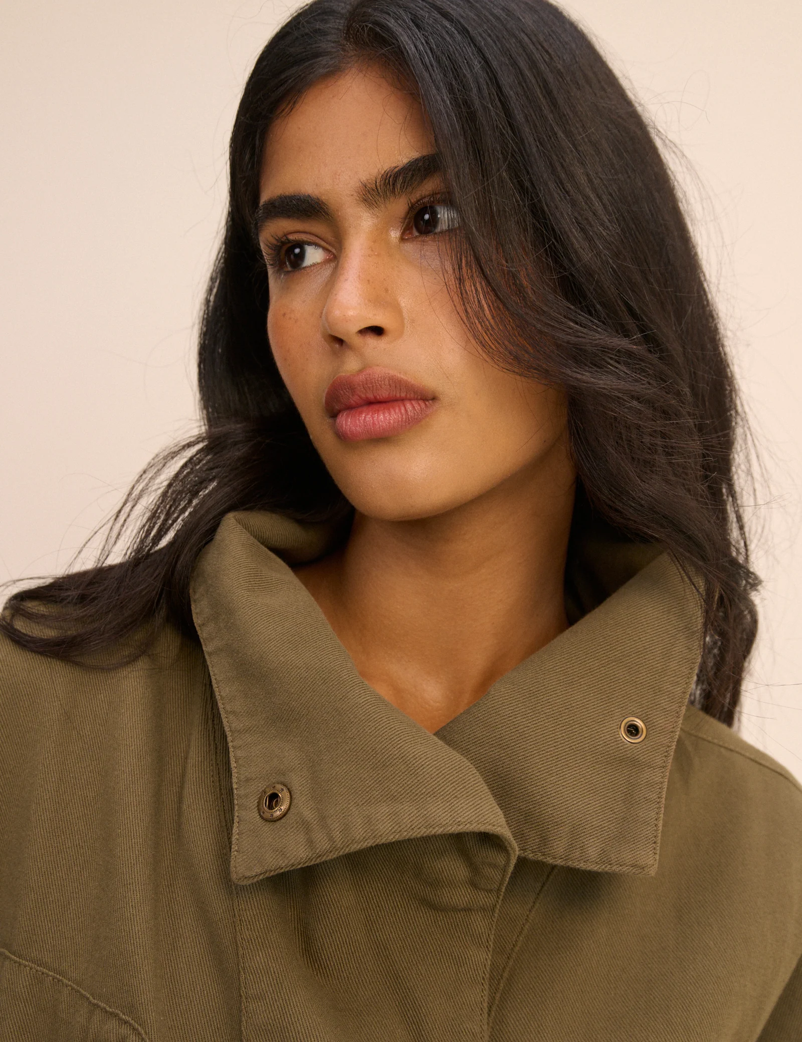 Khaki Funnel Neck Corby Utility Jacket - Image 3