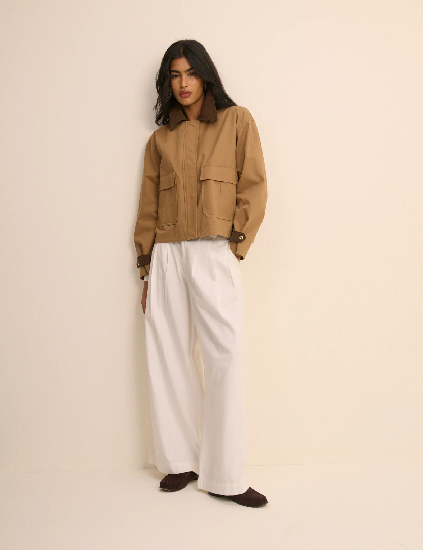 Camel Short Freddie Barn Jacket - Image 3