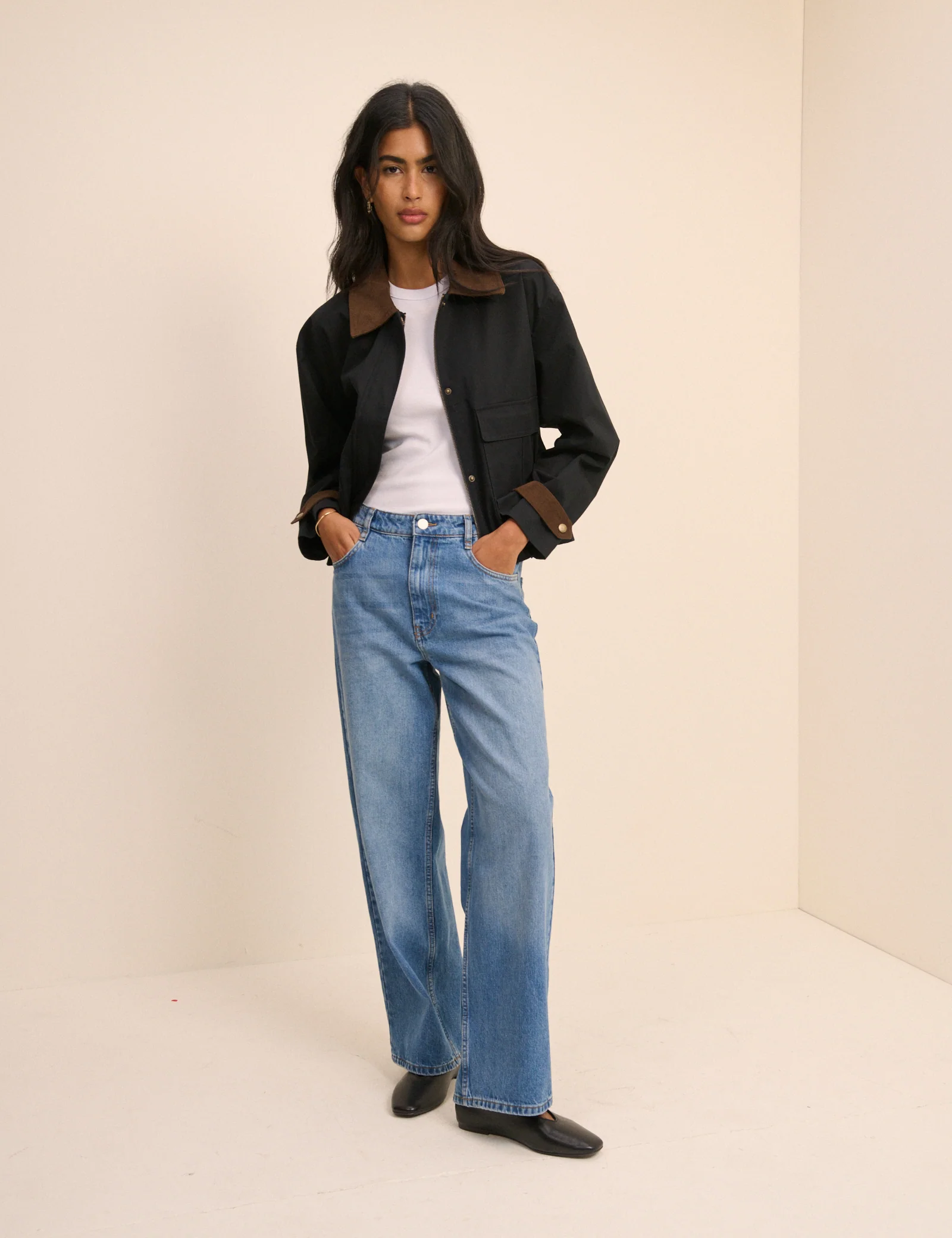 Navy Short Freddie Barn Jacket