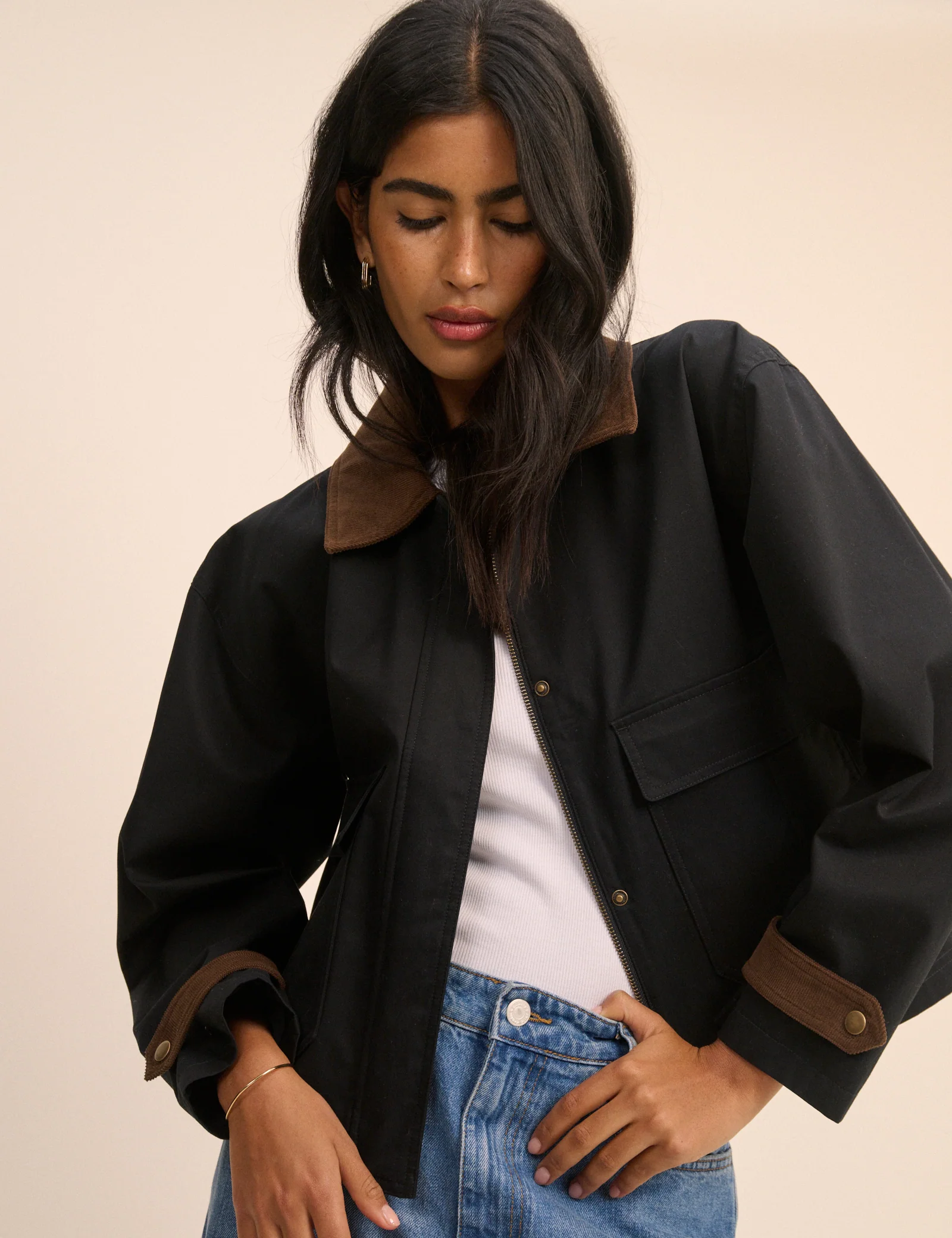 Navy Short Freddie Barn Jacket - Image 2