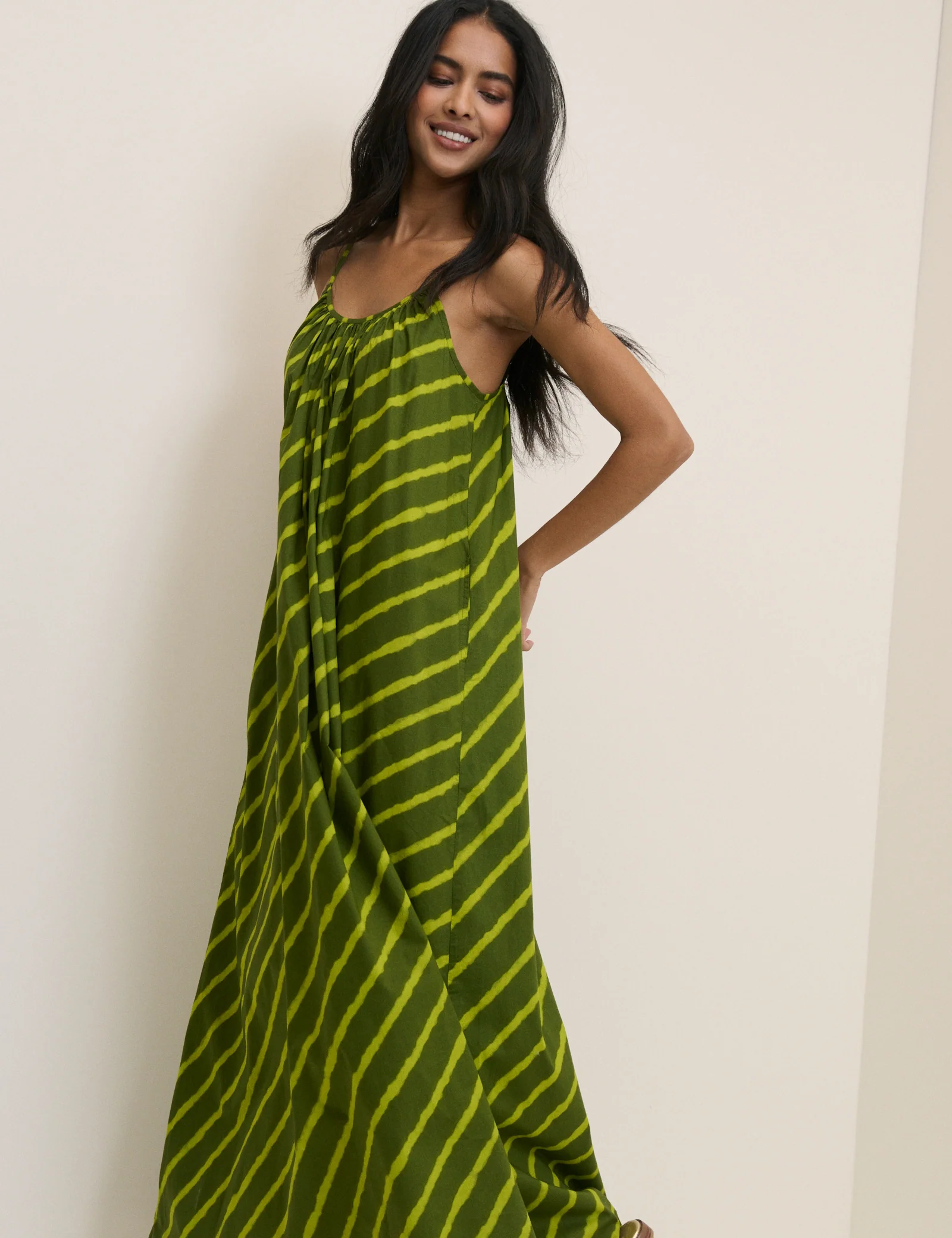 Green Striped Cynthia Maxi Dress - Image 3