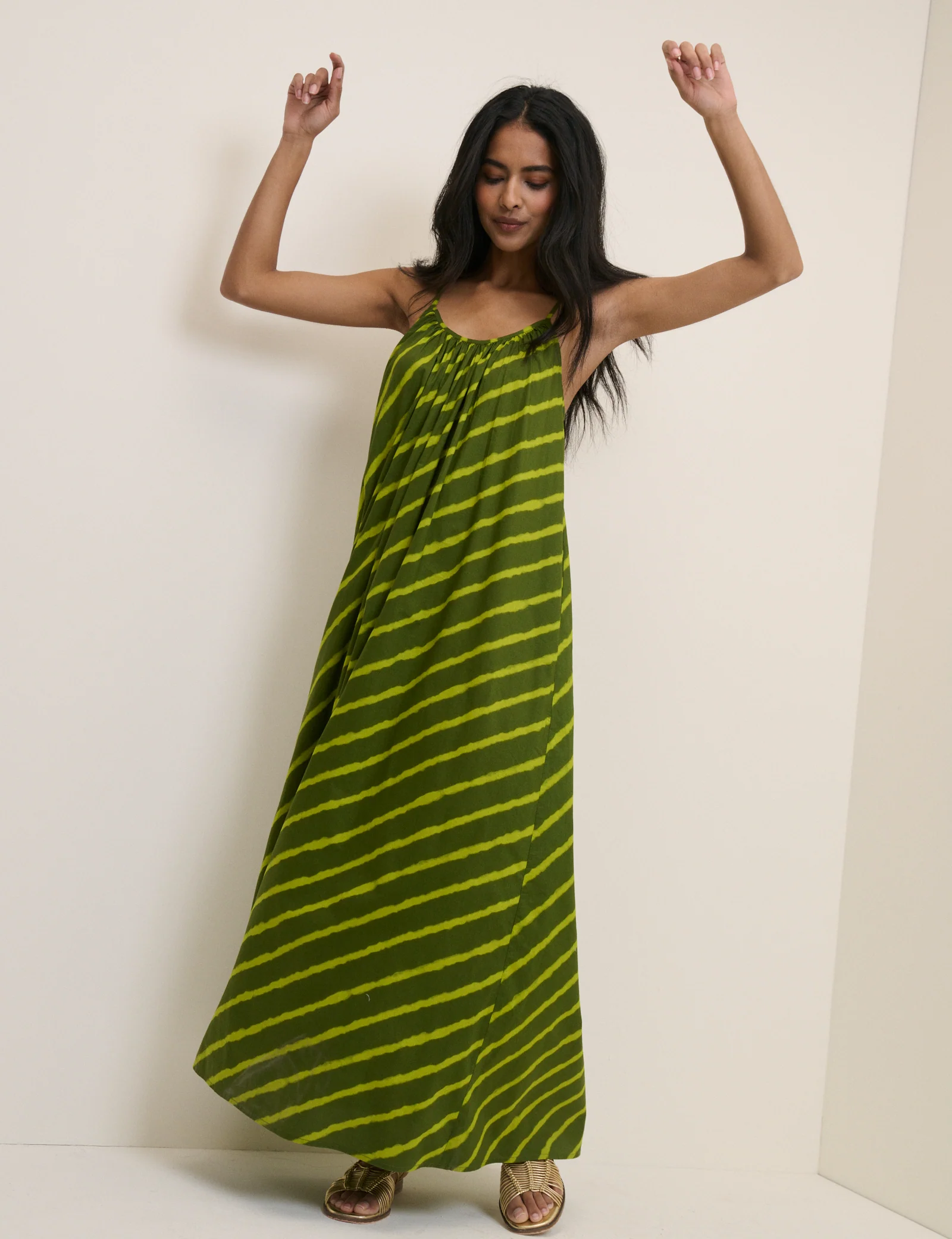 Green Striped Cynthia Maxi Dress - Image 4