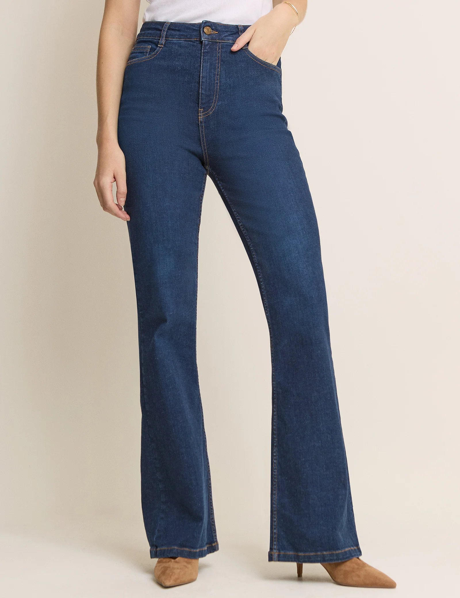 Dark Blue High Rise Mayfair Bootcut Jeans - Image 2