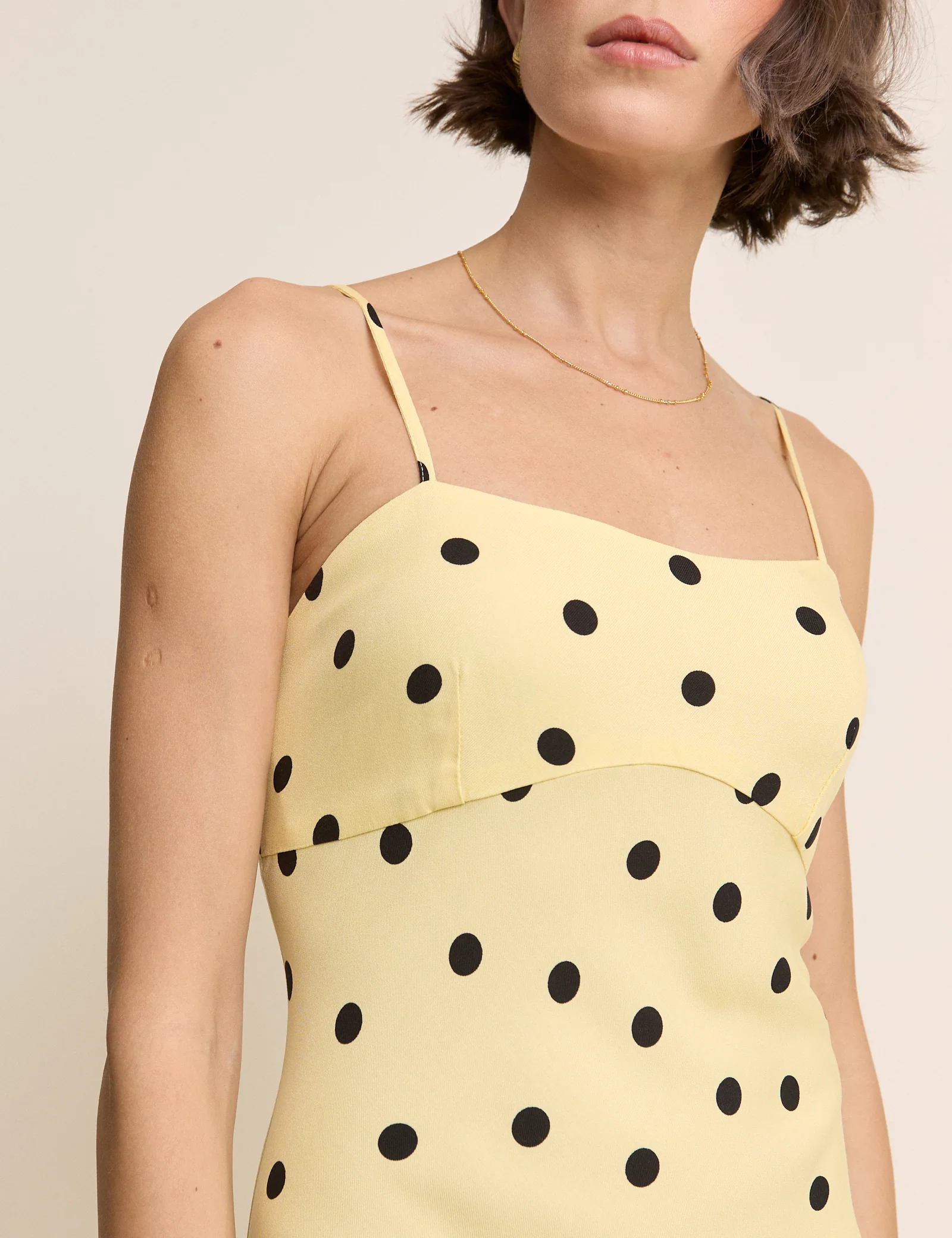 Yellow and Black Polka Dot Debbie Maxi Dress - Image 2