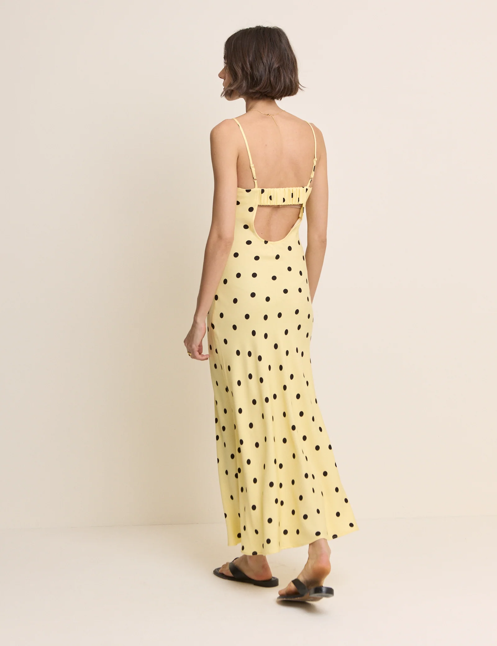 Yellow and Black Polka Dot Debbie Maxi Dress - Image 5