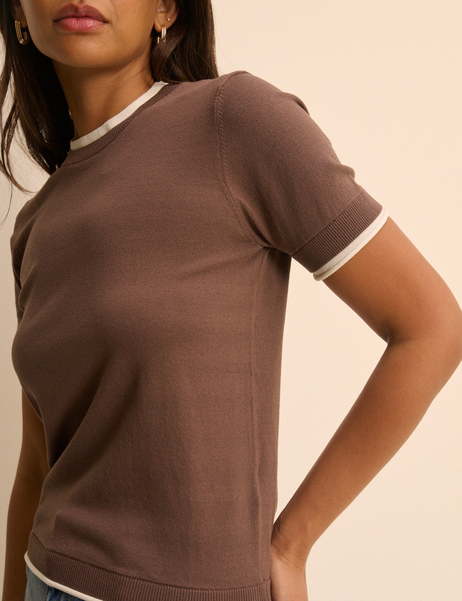 Brown Double Layer T-Shirt - Image 3