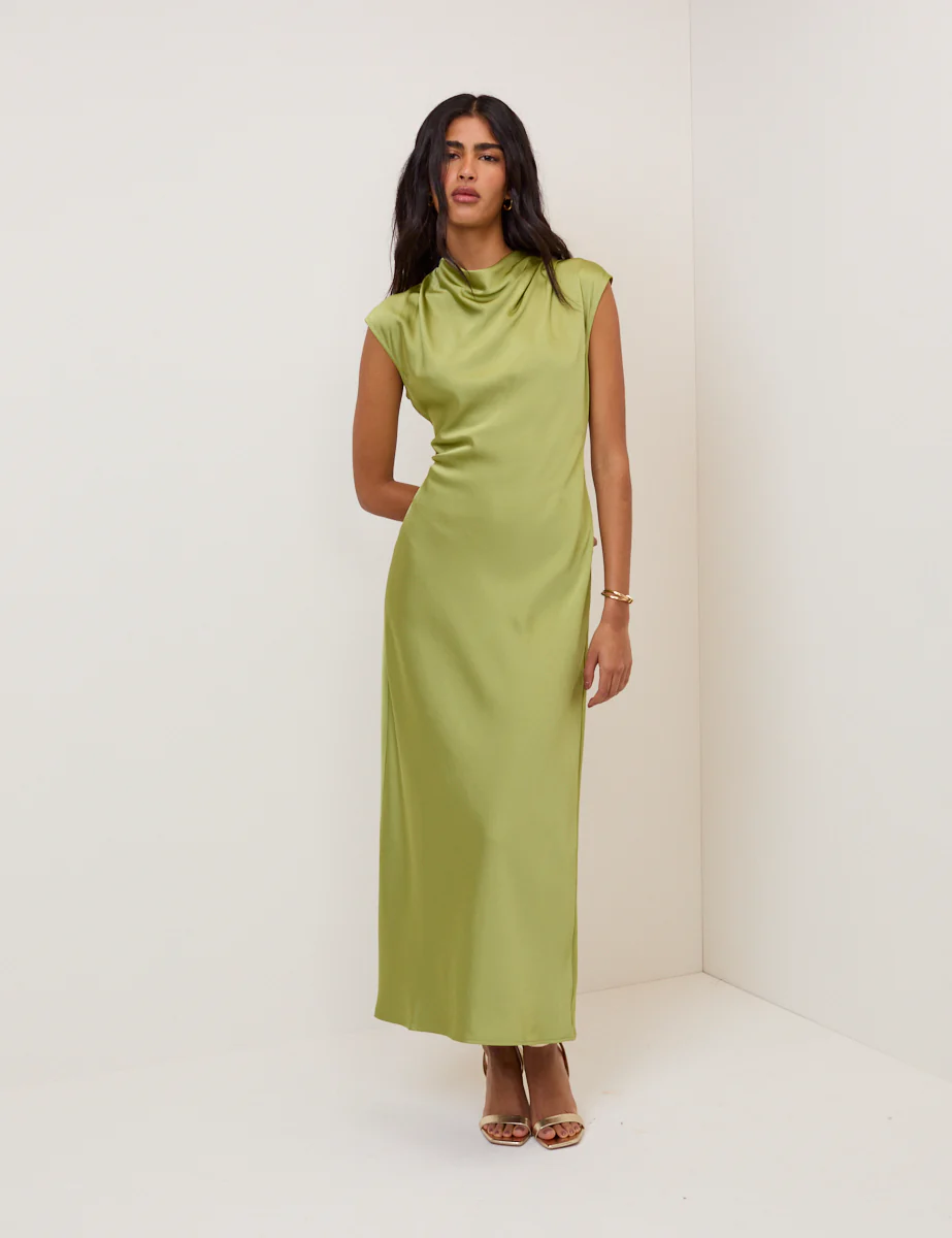 Green Cowl Neck Eden Maxi Dress