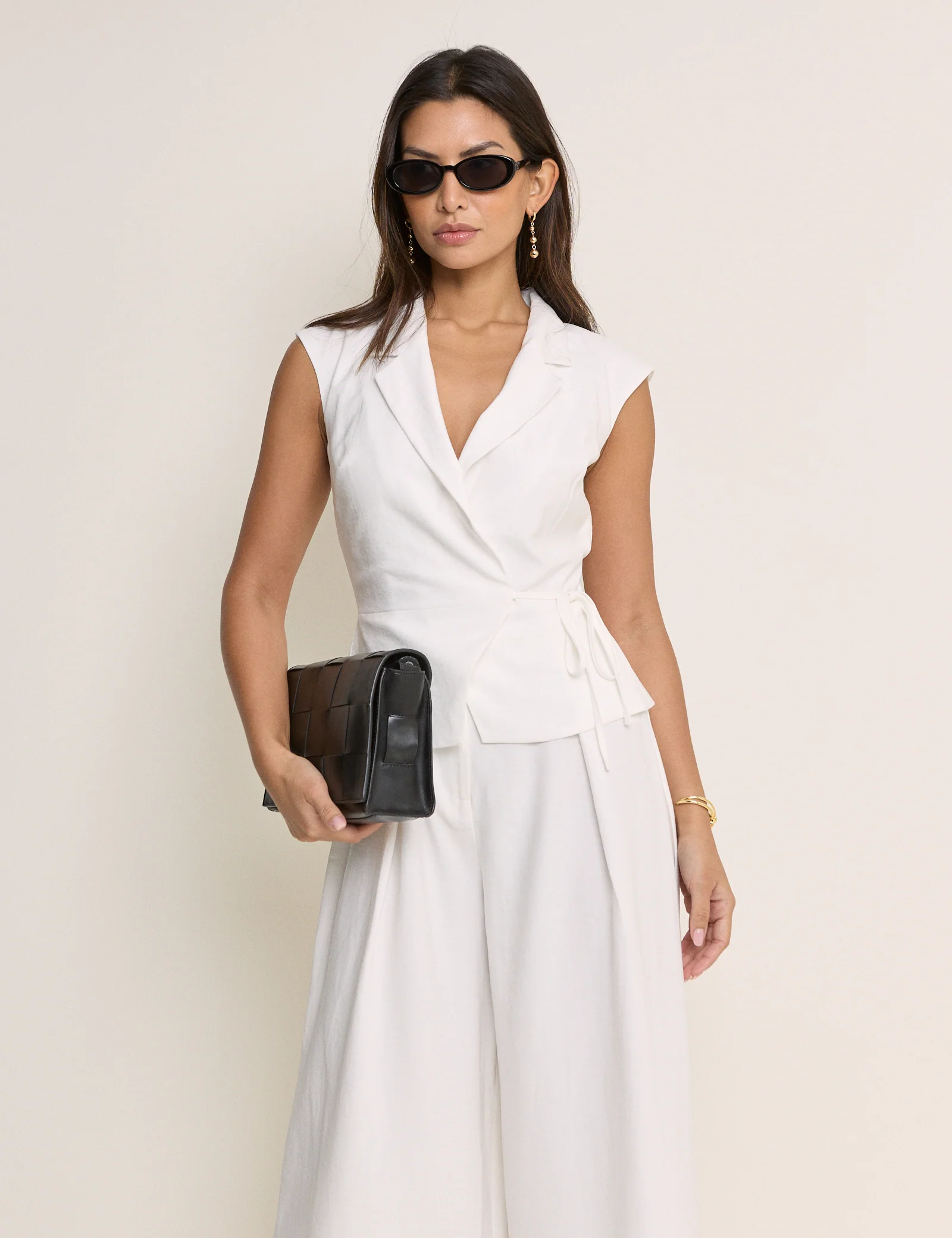 White Tailored Edith Jumpsuit - Image 2