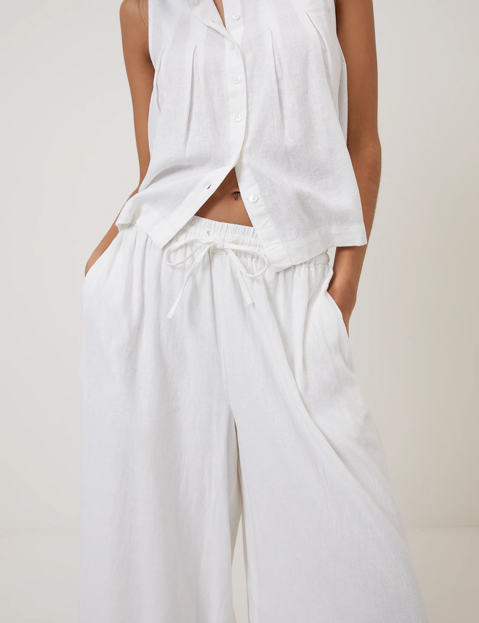 White Side Split Elstow Trousers - Image 2