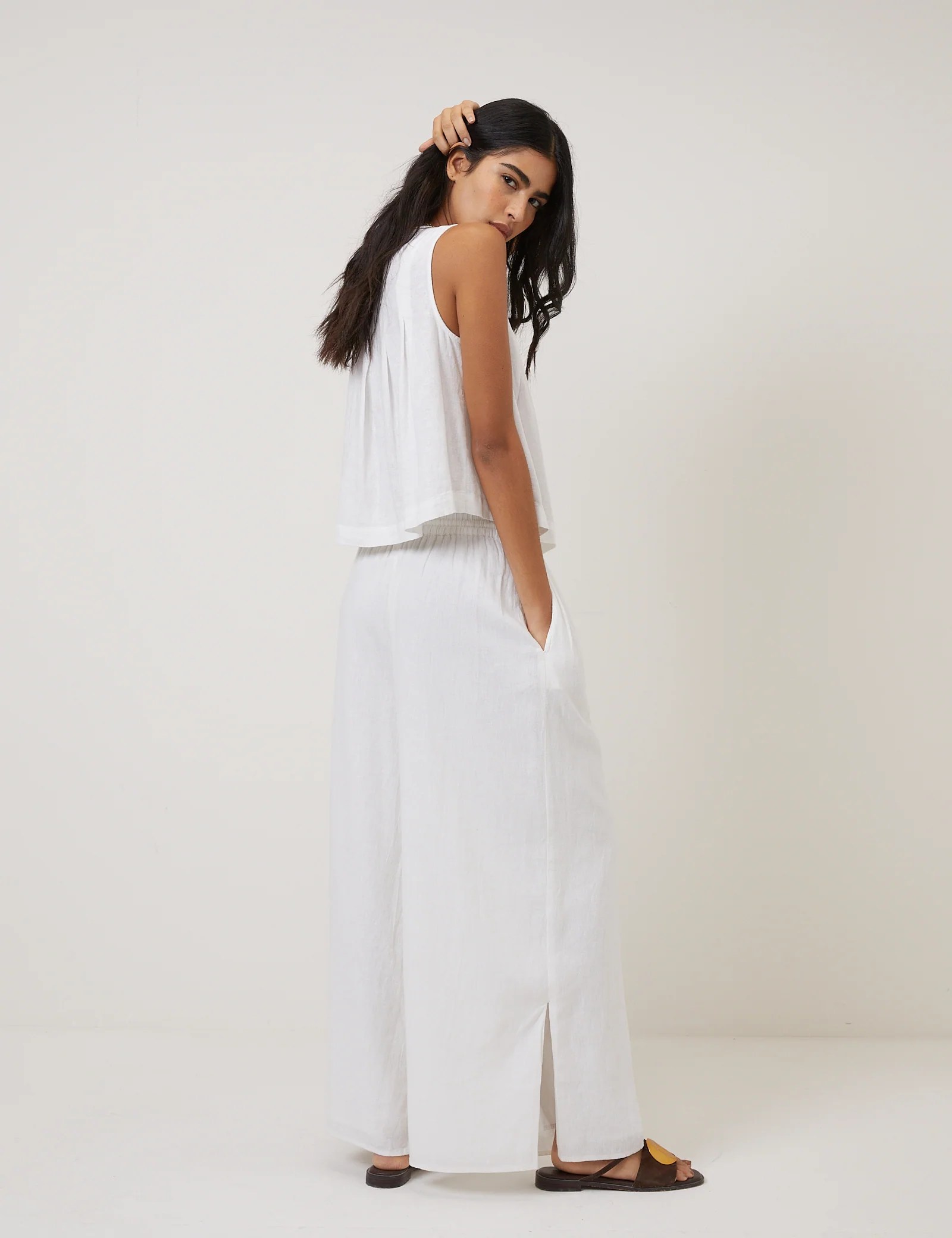 White Side Split Elstow Trousers - Image 4