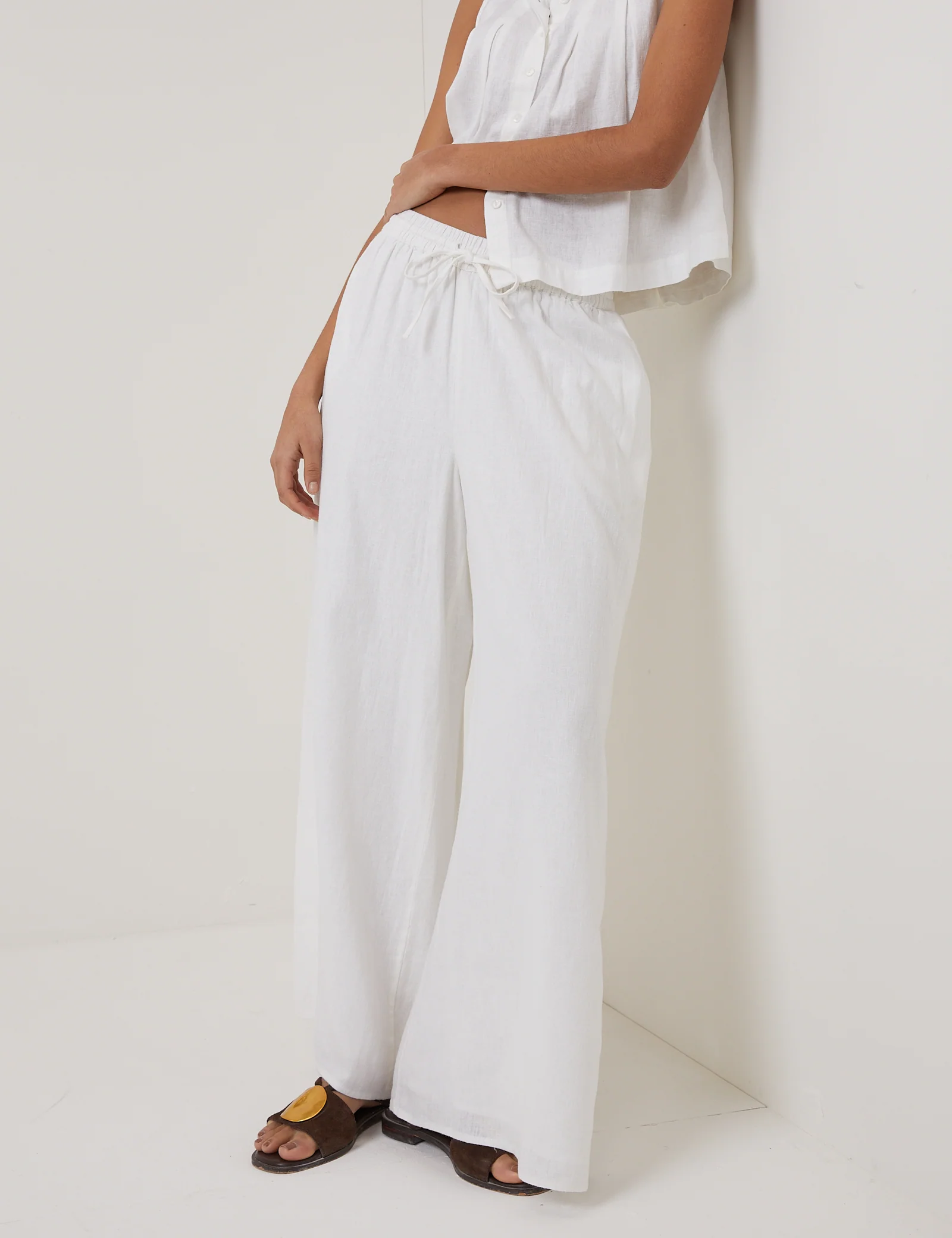 White Side Split Elstow Trousers - Image 5