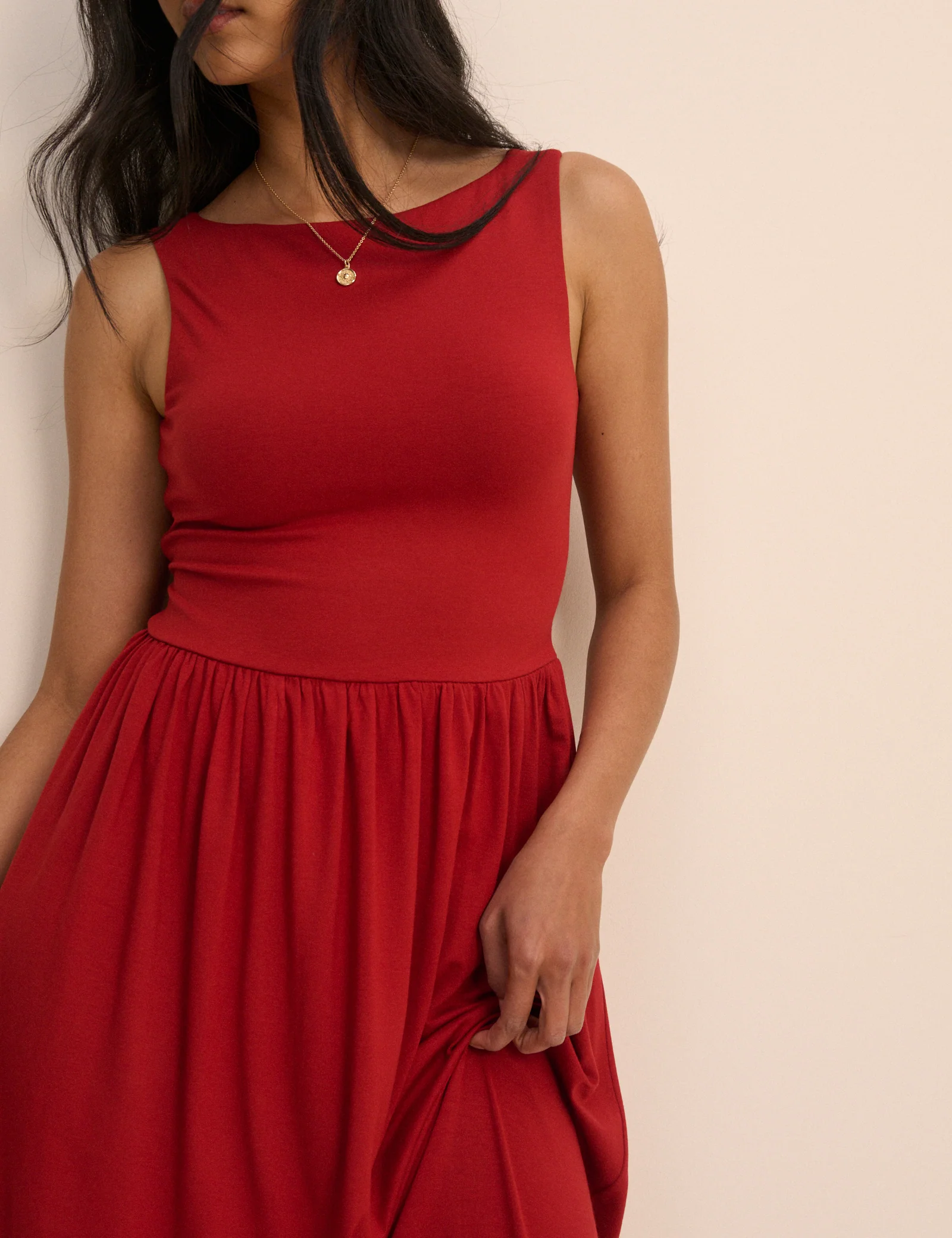 Red Jersey Evelyn Midi Dress - Image 2