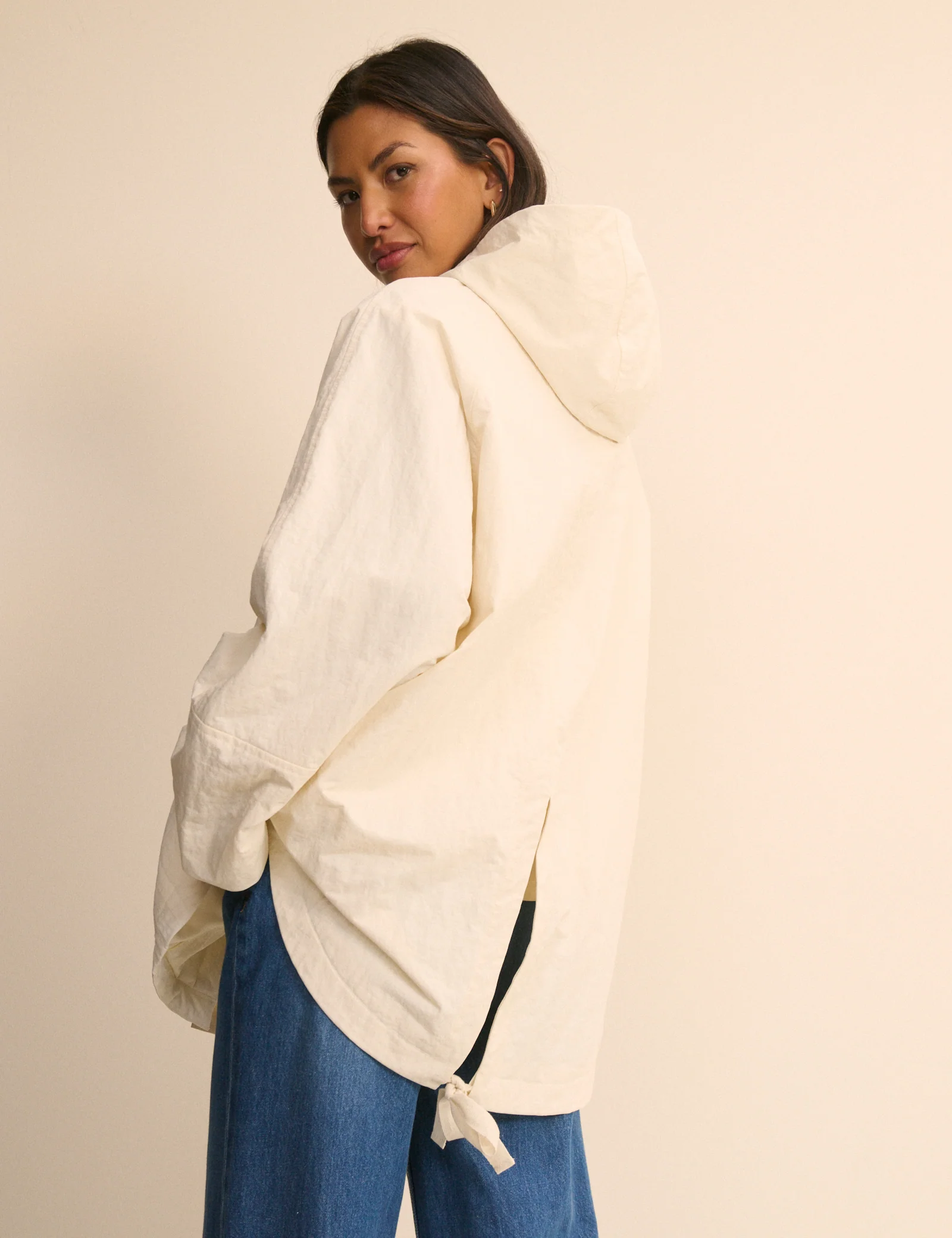 Cream Hooded Parka Jacket - Image 4