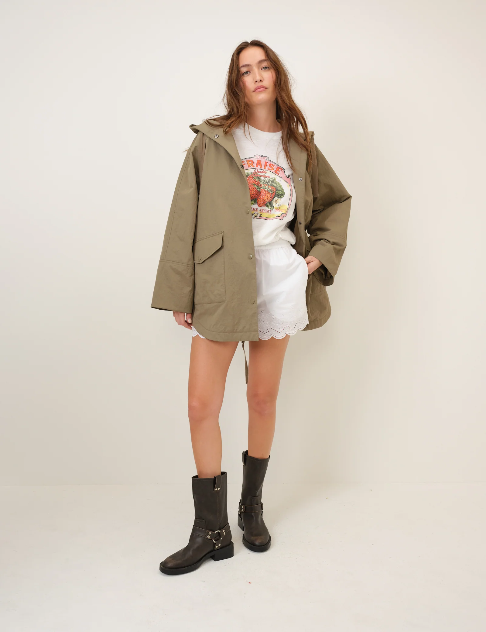 Green Hooded Parka Jacket - Image 2